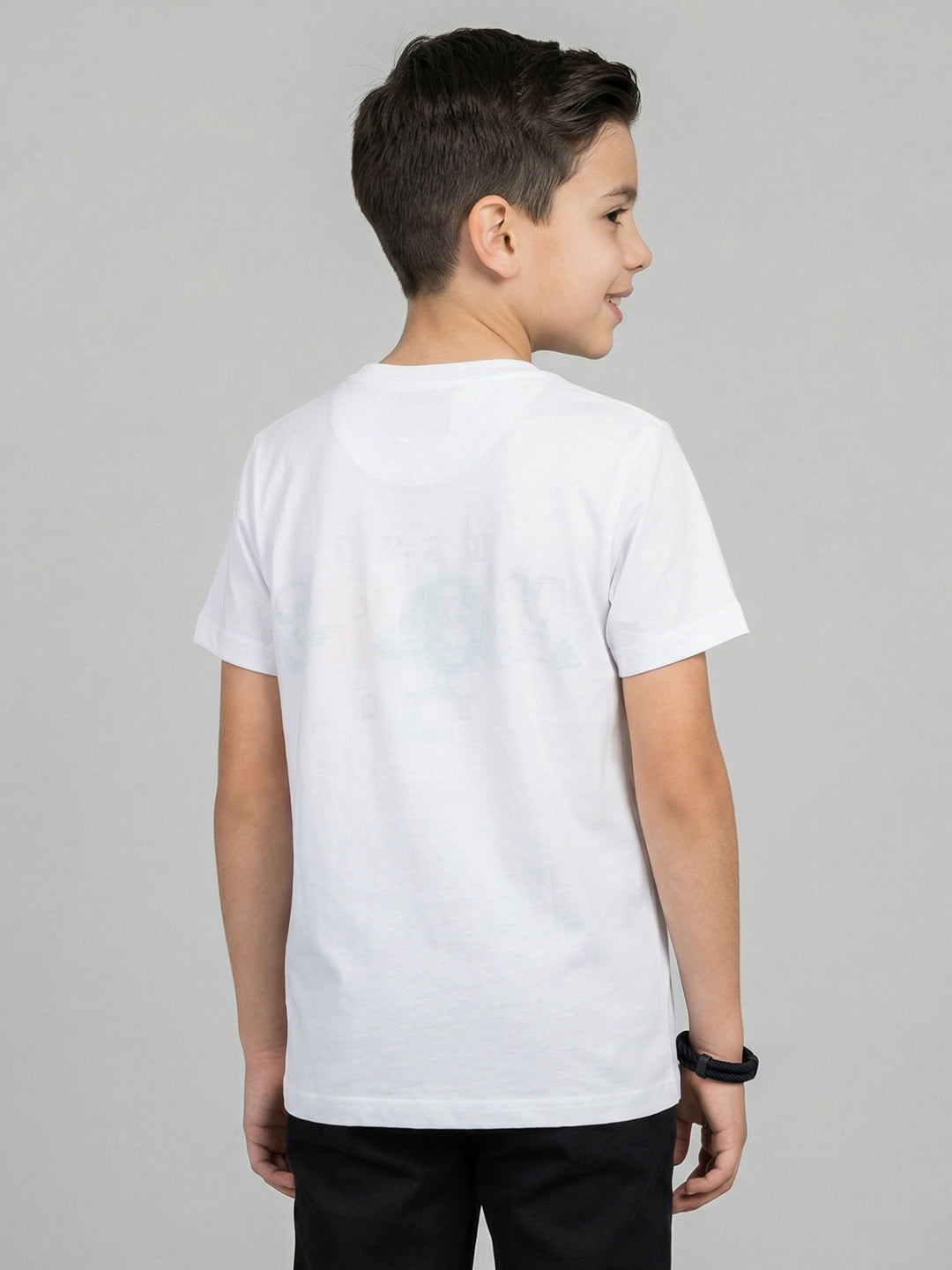 Boys Red & White Printed Round Neck Half Sleeve T-Shirt (Pack of 2)
