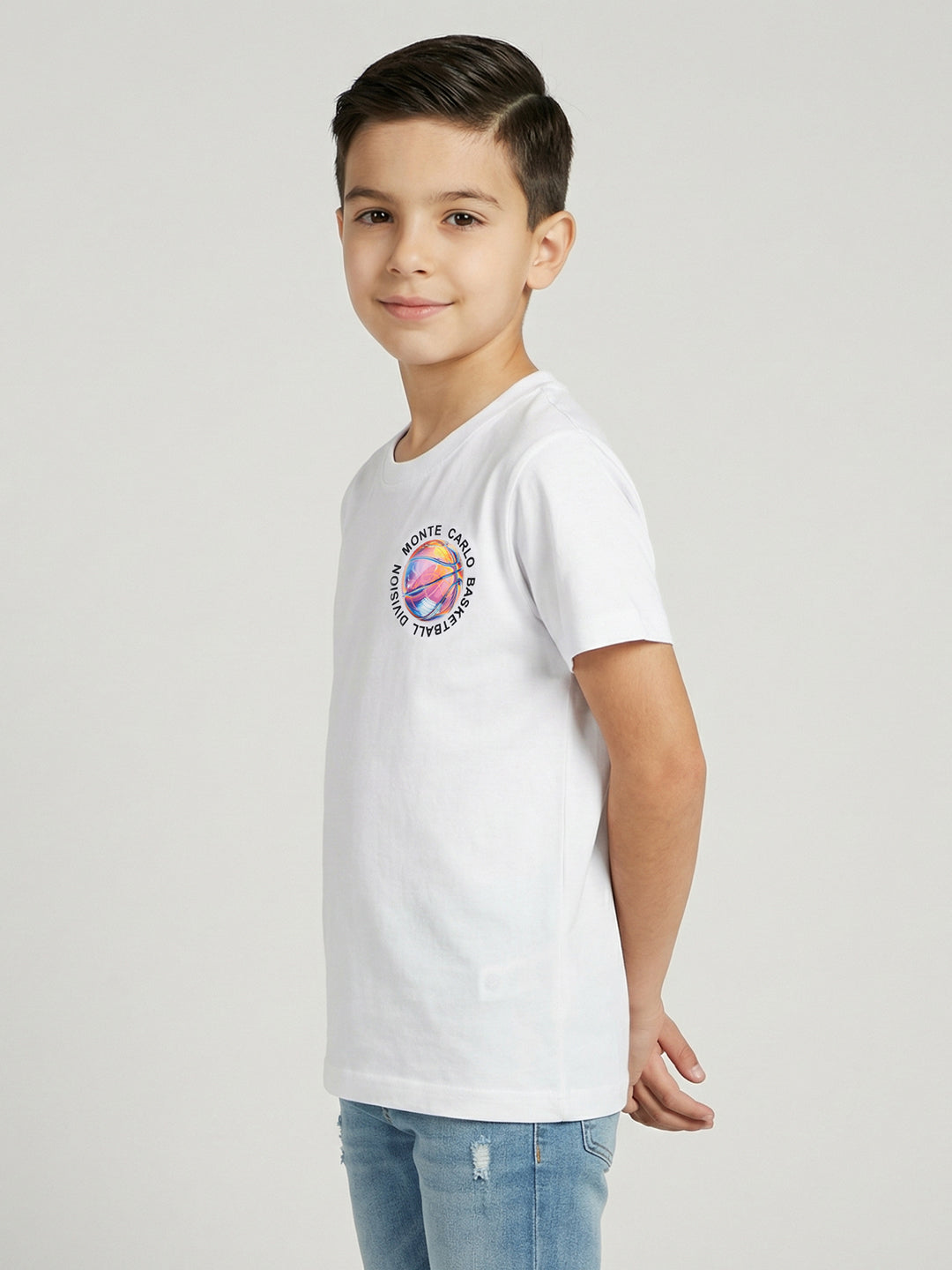 Boys Red, White & Navy Blue Printed Round Neck Half Sleeve T-Shirt (Pack of 3)