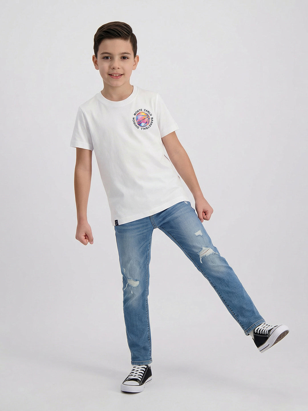 Boys Red, White & Navy Blue Printed Round Neck Half Sleeve T-Shirt (Pack of 3)