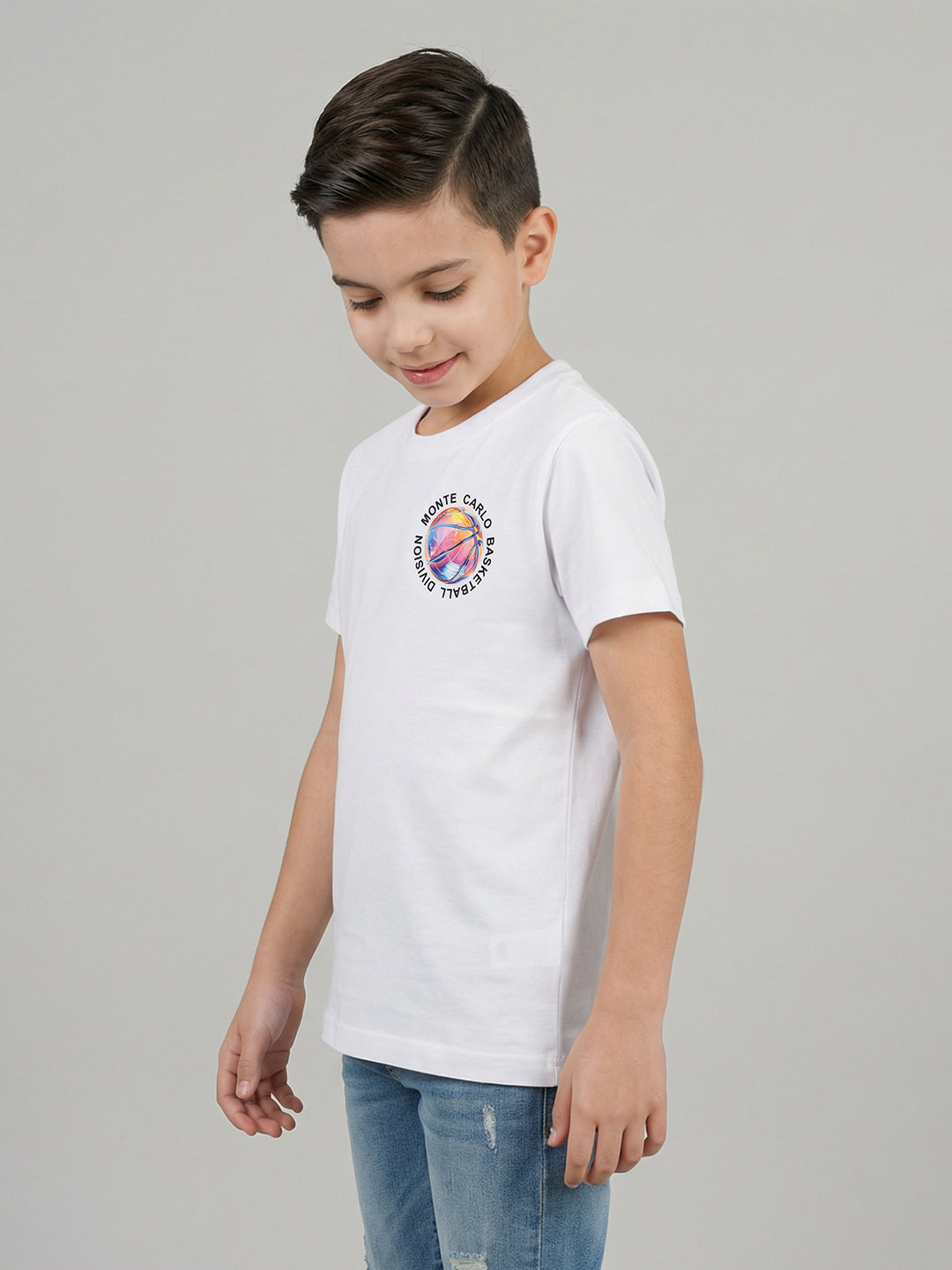 Boys Red, White & Navy Blue Printed Round Neck Half Sleeve T-Shirt (Pack of 3)
