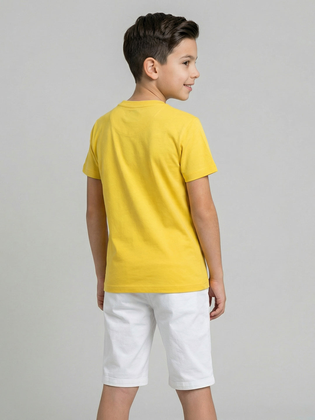 Boys Peach, Yellow & Purple Printed Round Neck Half Sleeve T-Shirt (Pack of 3)