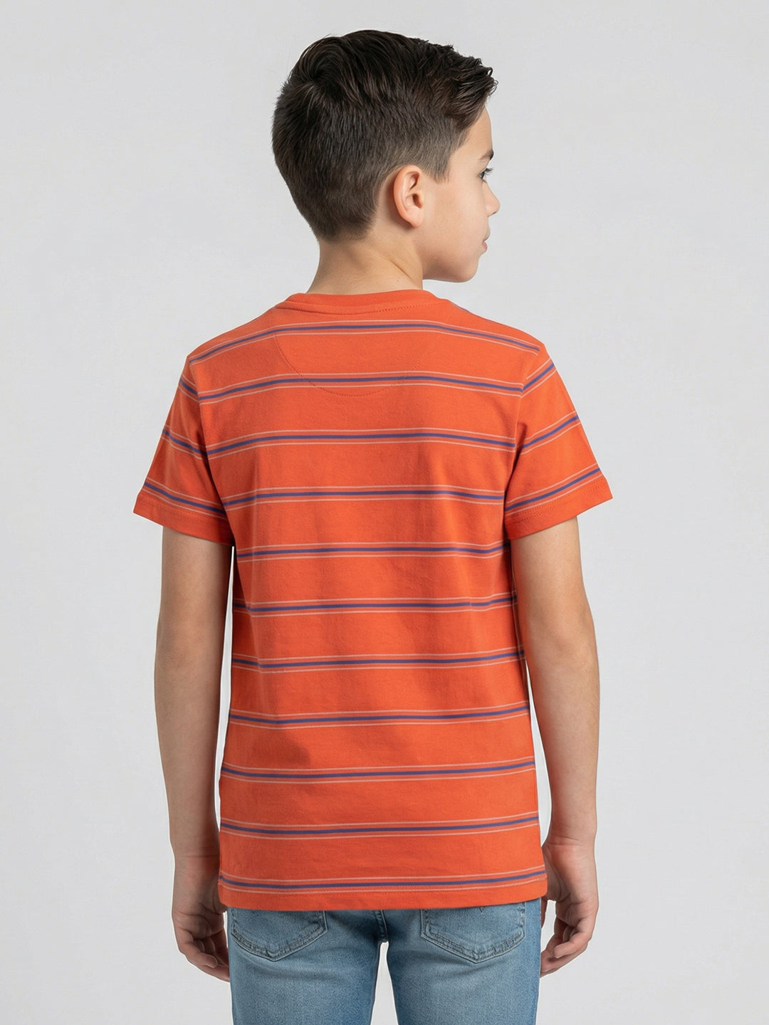 Boys Black, Cream & Orange Printed Round Neck Half Sleeve T-Shirt (Pack of 3)