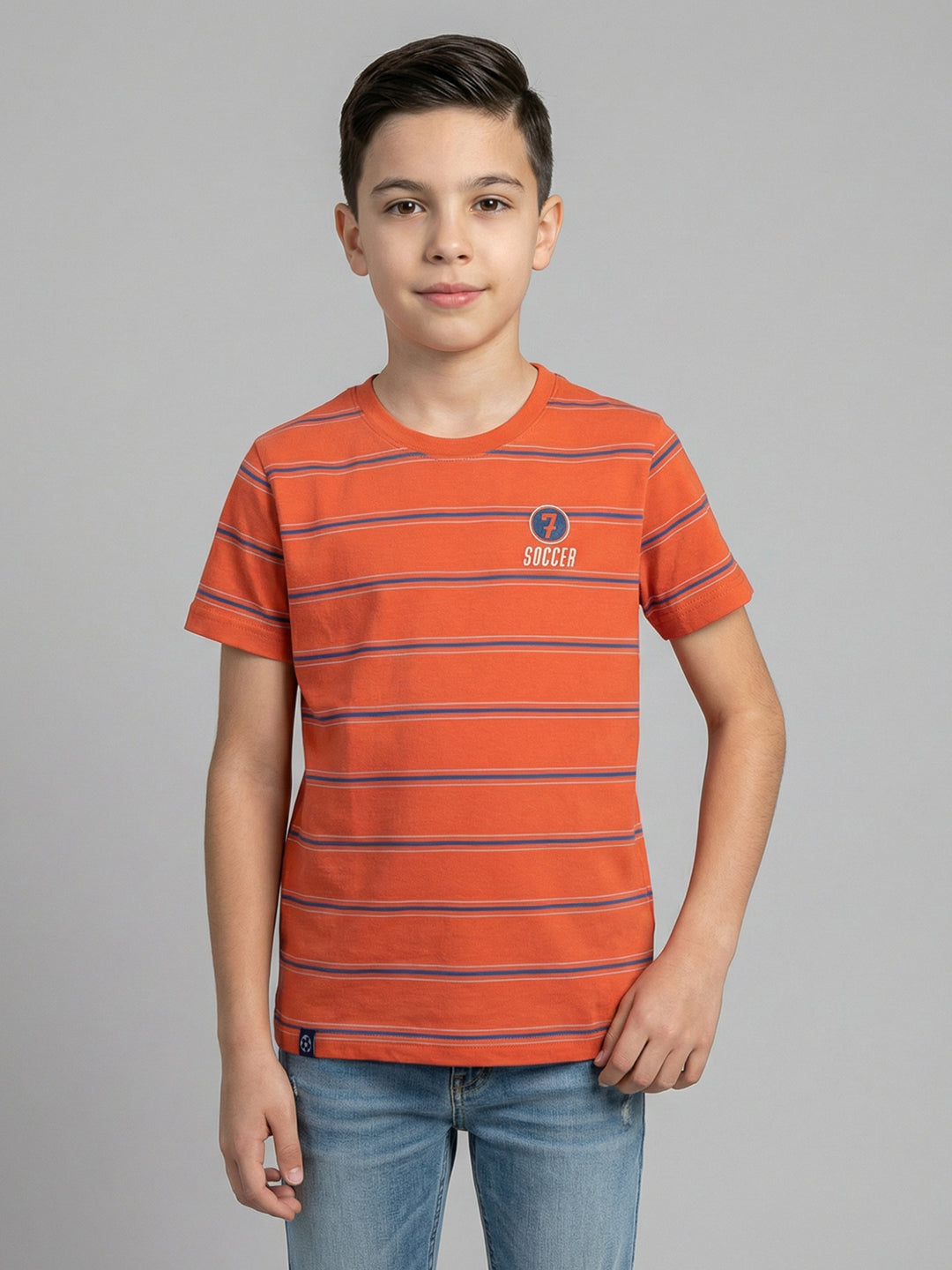 Boys Black, Cream & Orange Printed Round Neck Half Sleeve T-Shirt (Pack of 3)