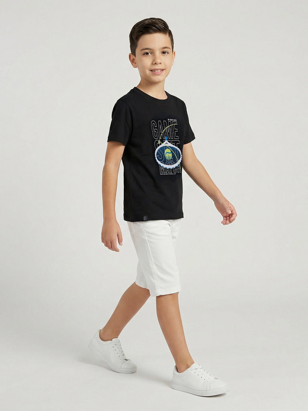 Boys Black, Cream & Orange Printed Round Neck Half Sleeve T-Shirt (Pack of 3)