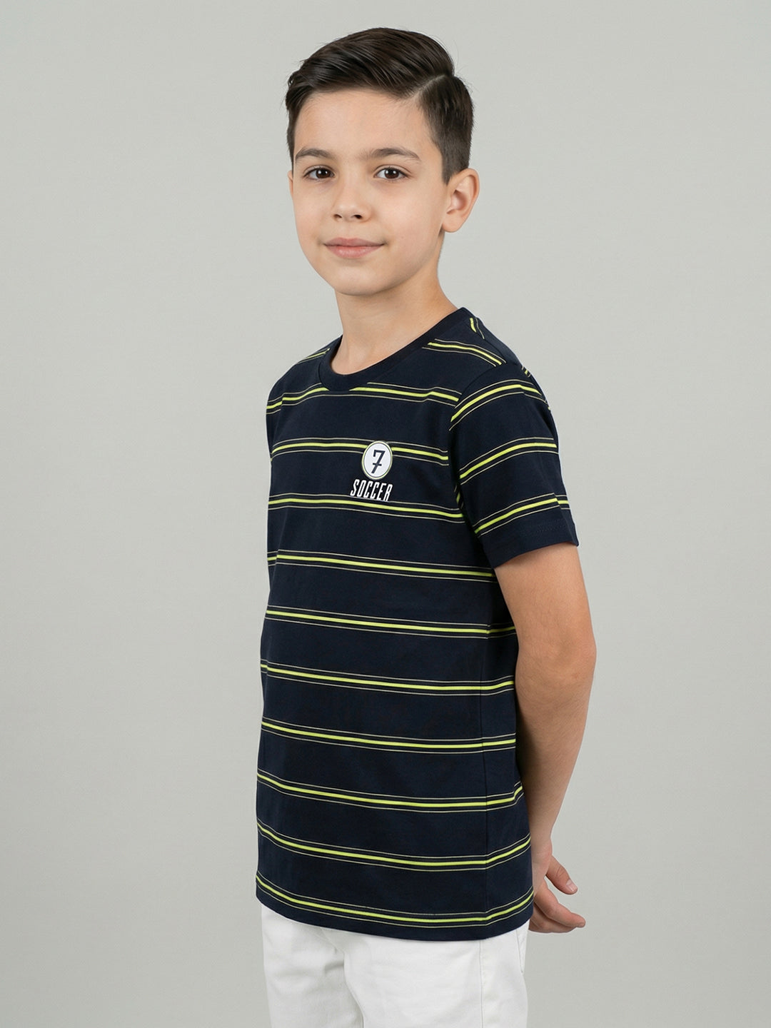 Boys Red, Beige & Navy Blue Printed Round Neck Half Sleeve T-Shirt (Pack of 3)