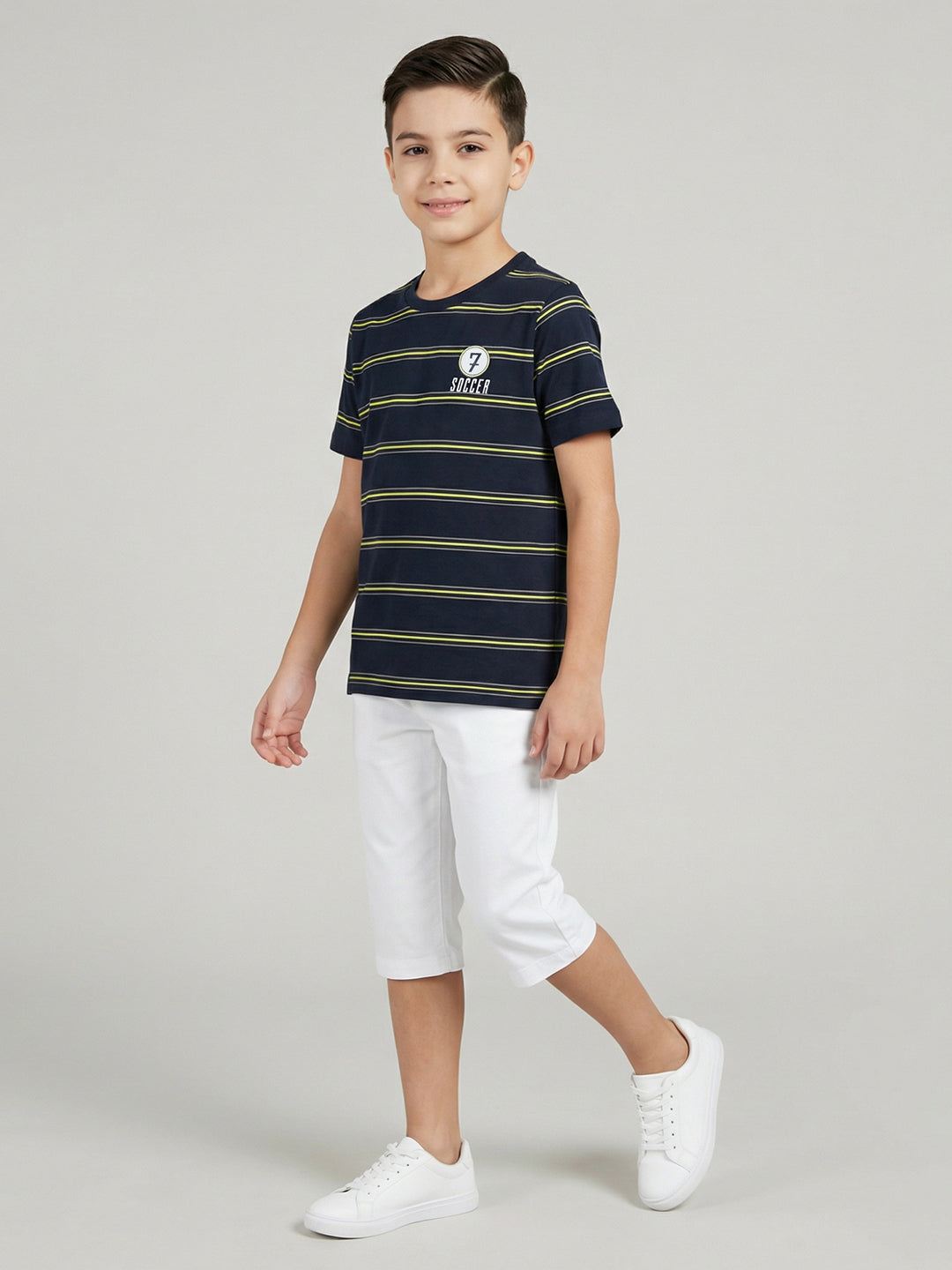 Boys Red, Beige & Navy Blue Printed Round Neck Half Sleeve T-Shirt (Pack of 3)