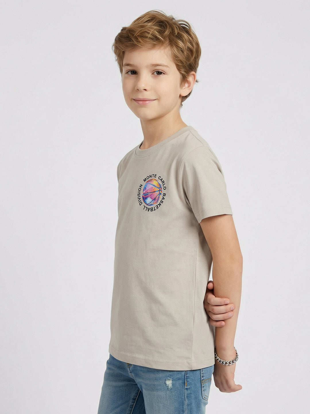 Boys Red, Beige & Navy Blue Printed Round Neck Half Sleeve T-Shirt (Pack of 3)