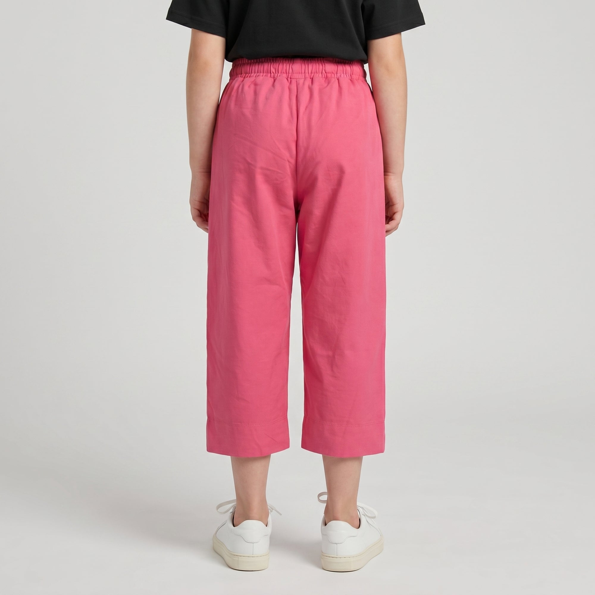 Girls Coral Solid Regular Fit Capri