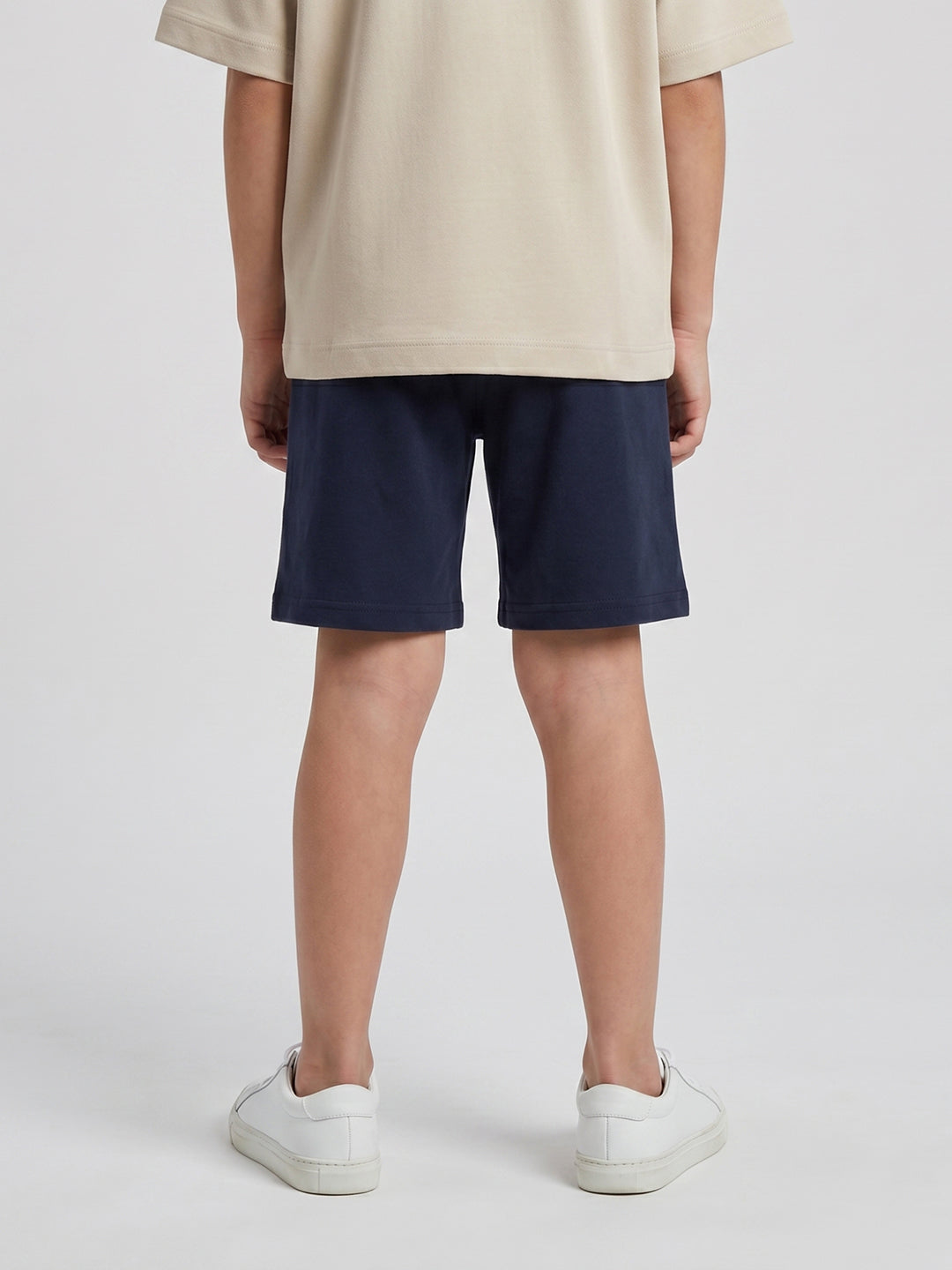 Boys Navy Blue Printed Regular Fit Shorts