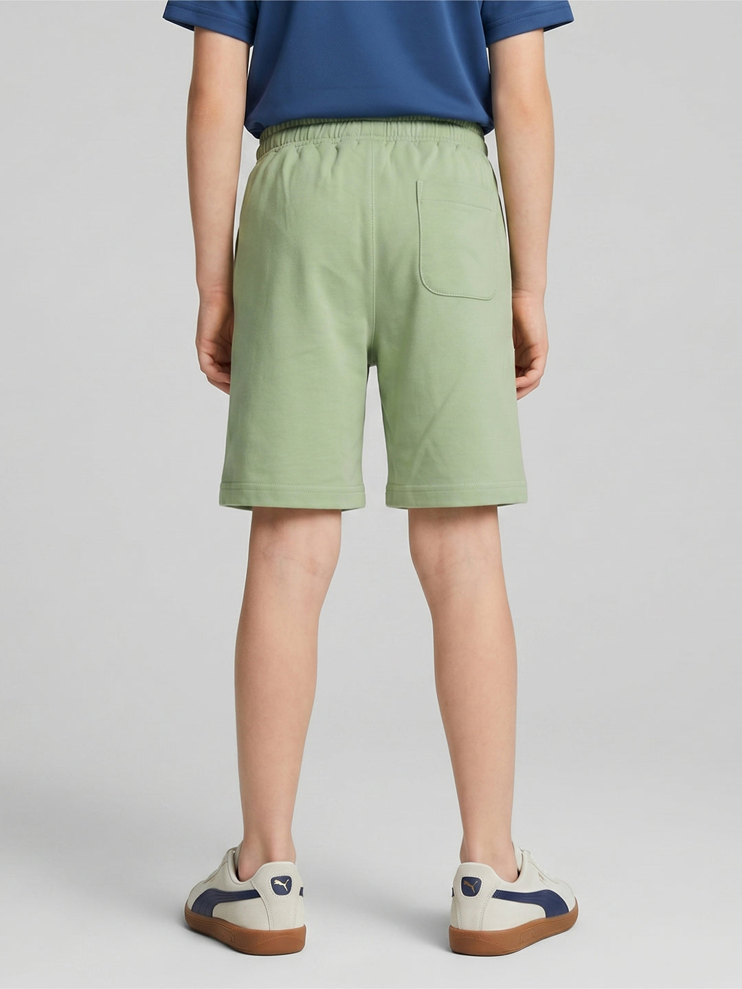 Boys Light Green Solid Regular Fit Shorts