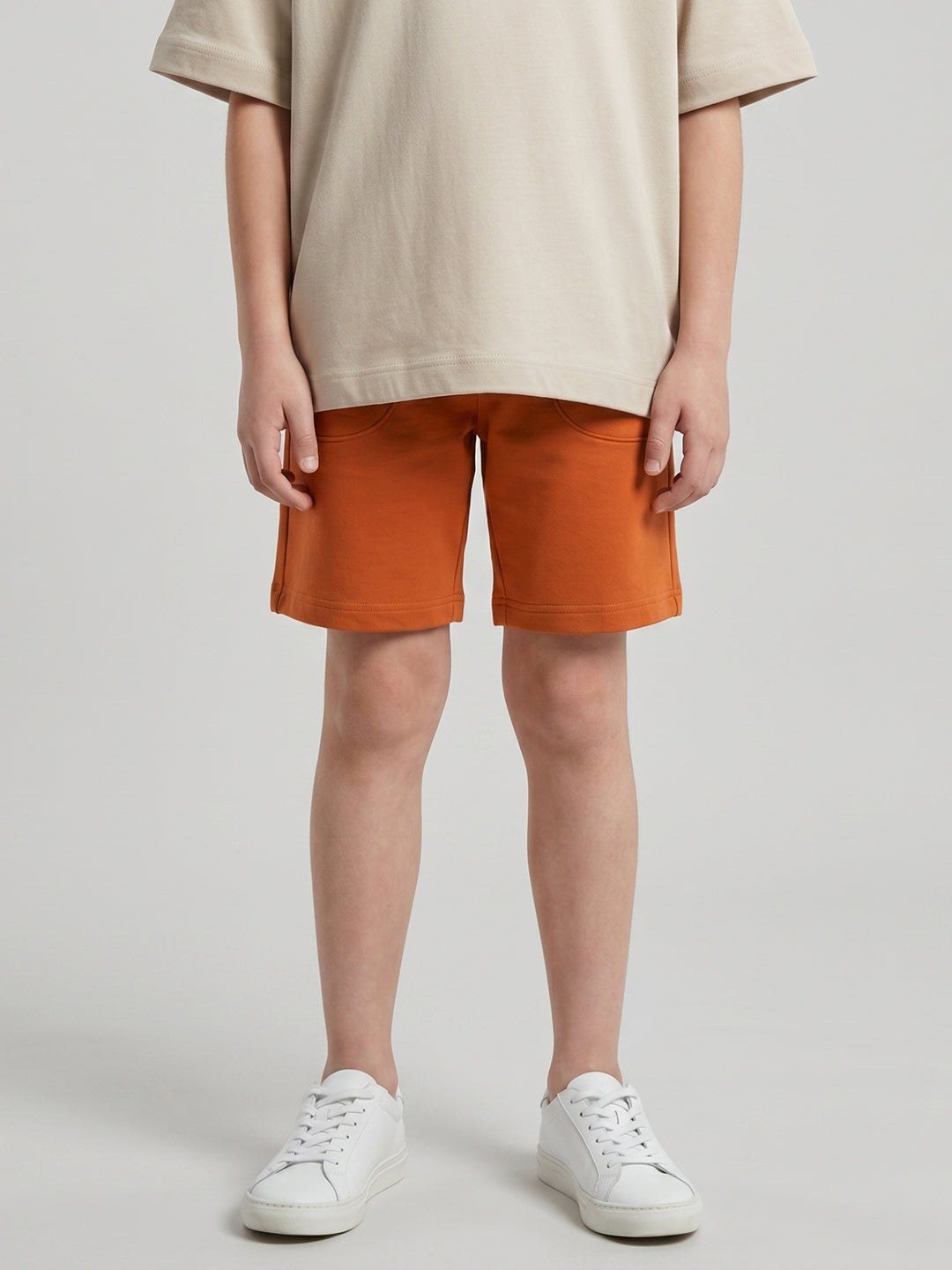 Boys Rust Solid Regular Fit Shorts