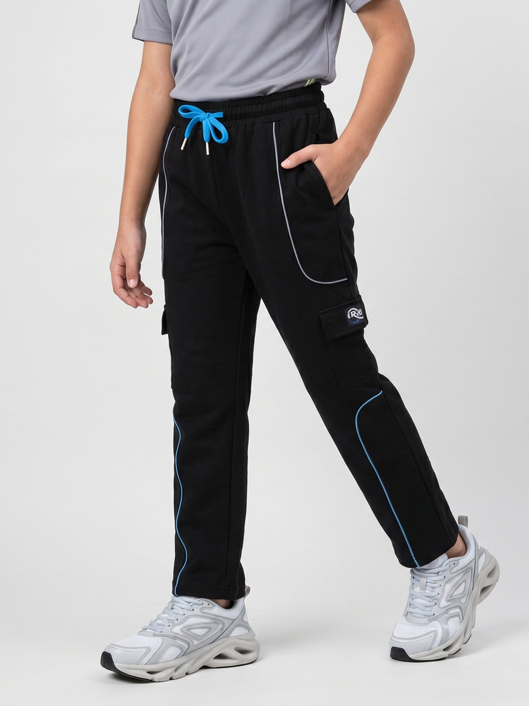 Boys Black Solid Regular Fit Lower
