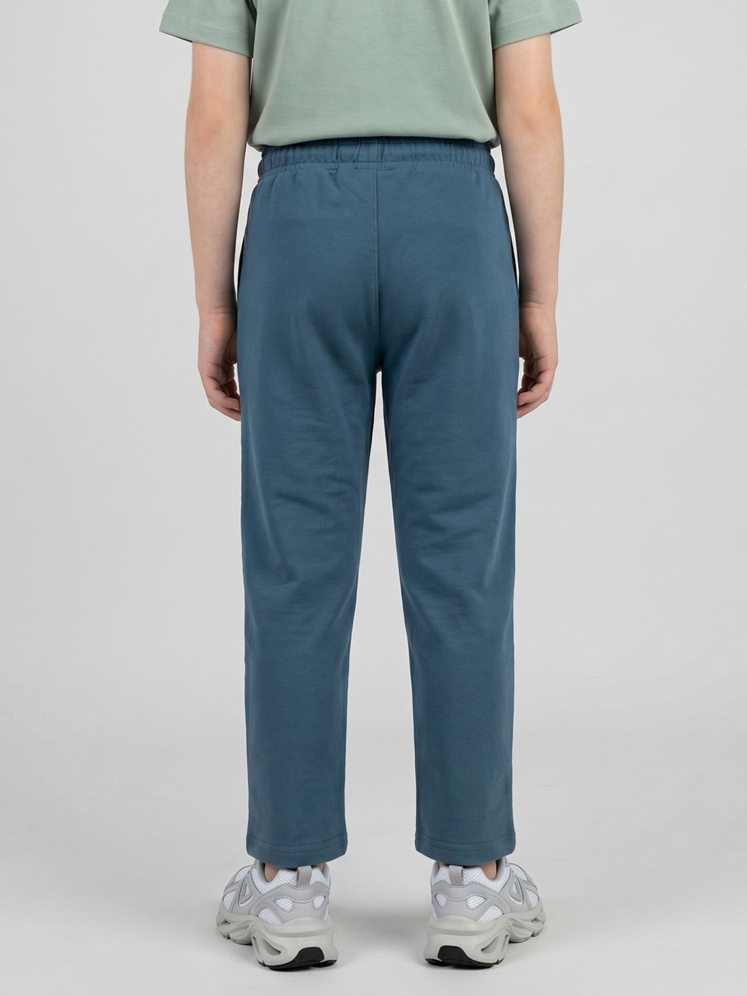 Boys Teal Blue Solid Regular Fit Lower