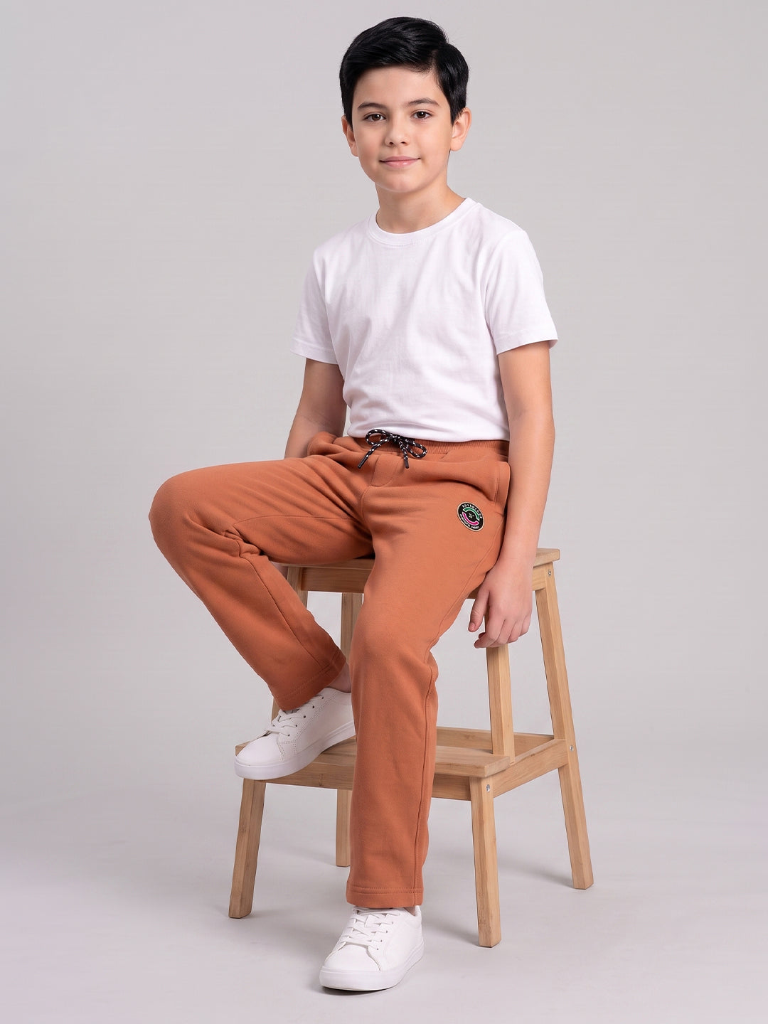 Boys Rust Solid Regular Fit Lower