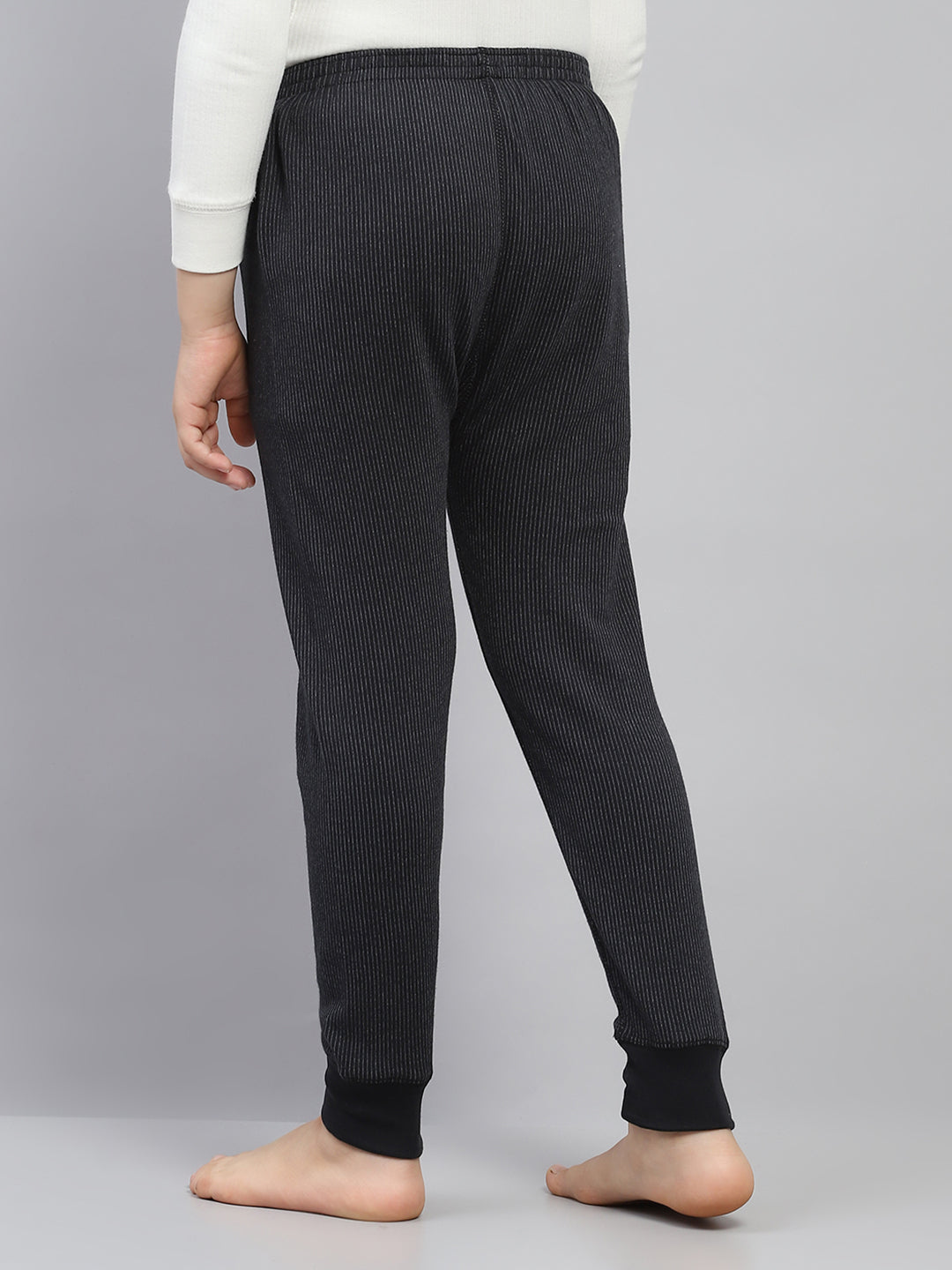 Boys Black Solid Thermal Lower