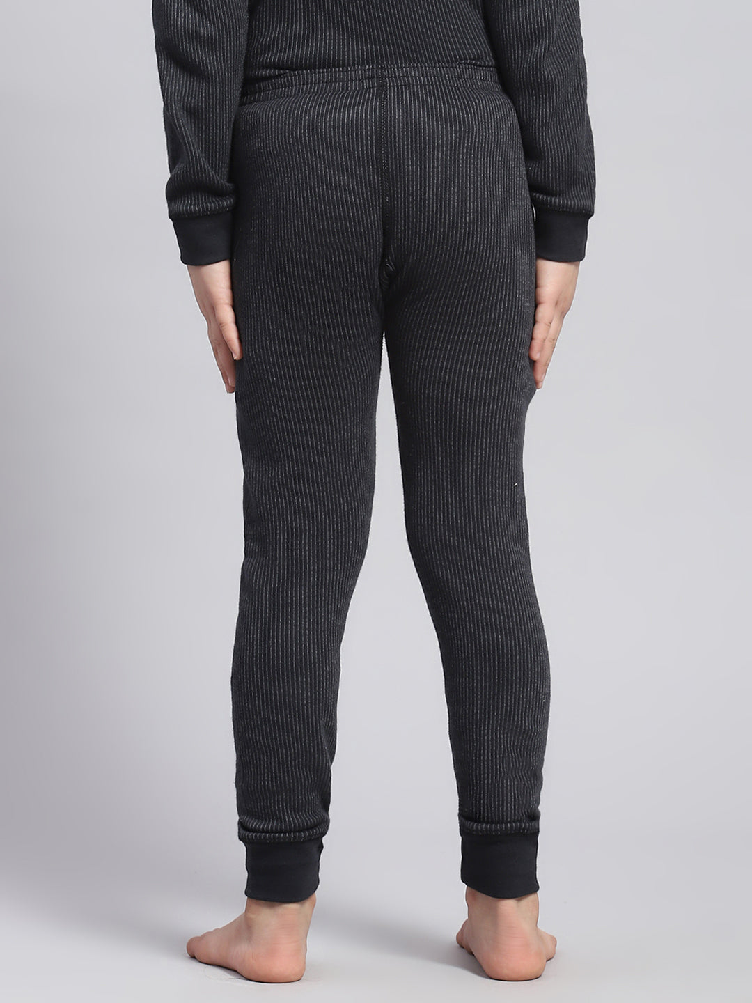 Girls Black Solid Thermal Lower