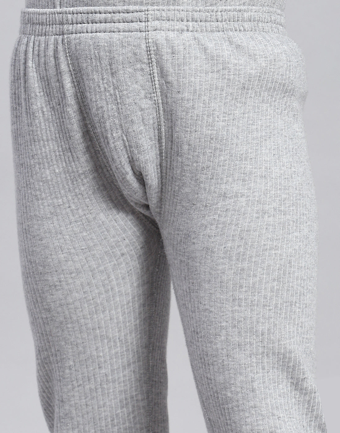 Girls Grey Solid Thermal Lower