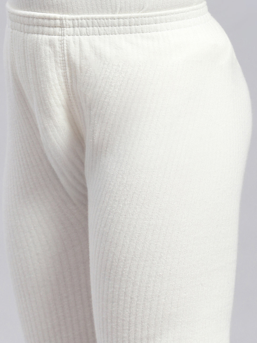Girls White Solid Thermal Lower
