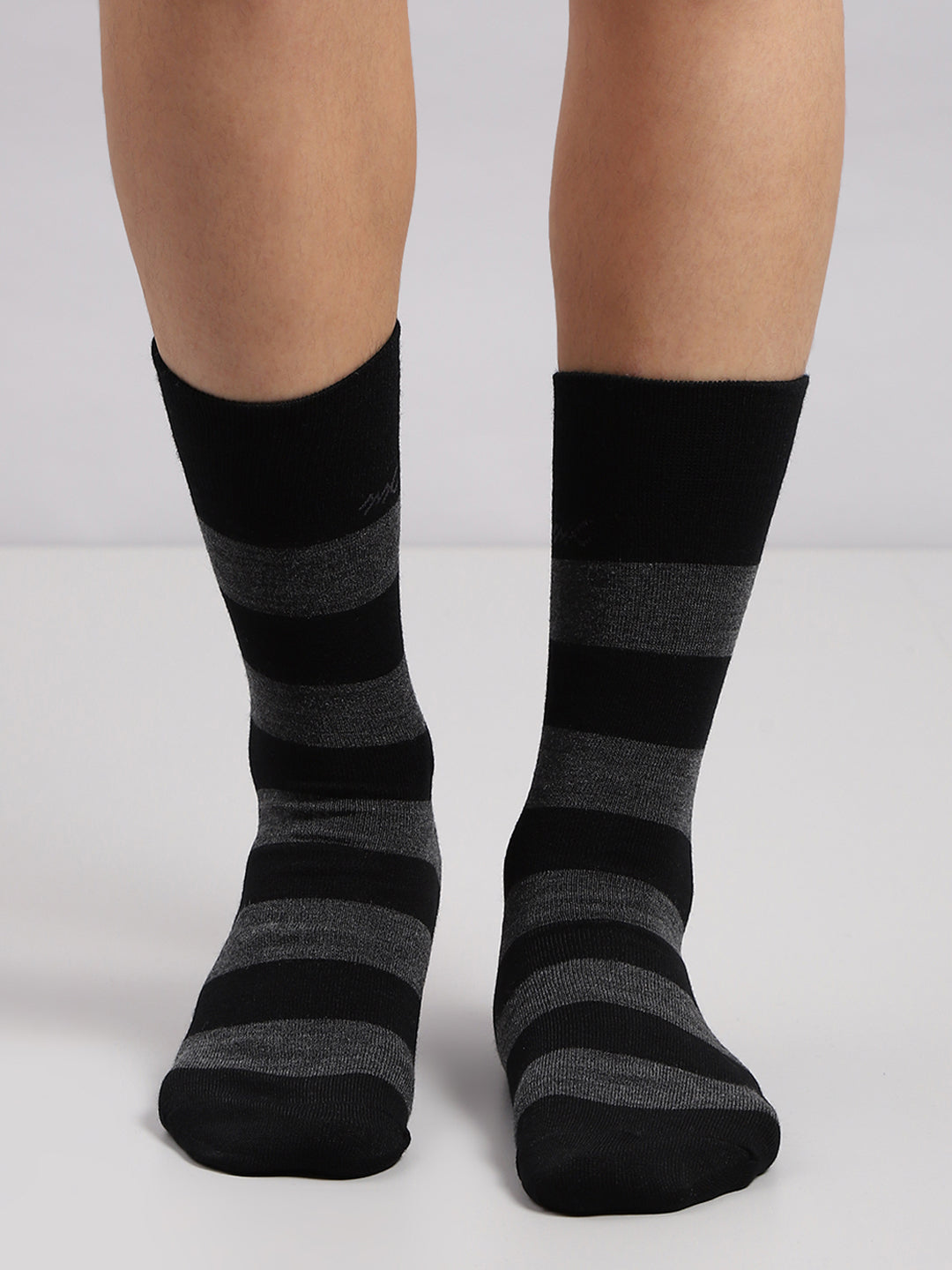 Men Wool blend Stripe Mid Calf Length Socks (1 Pair)
