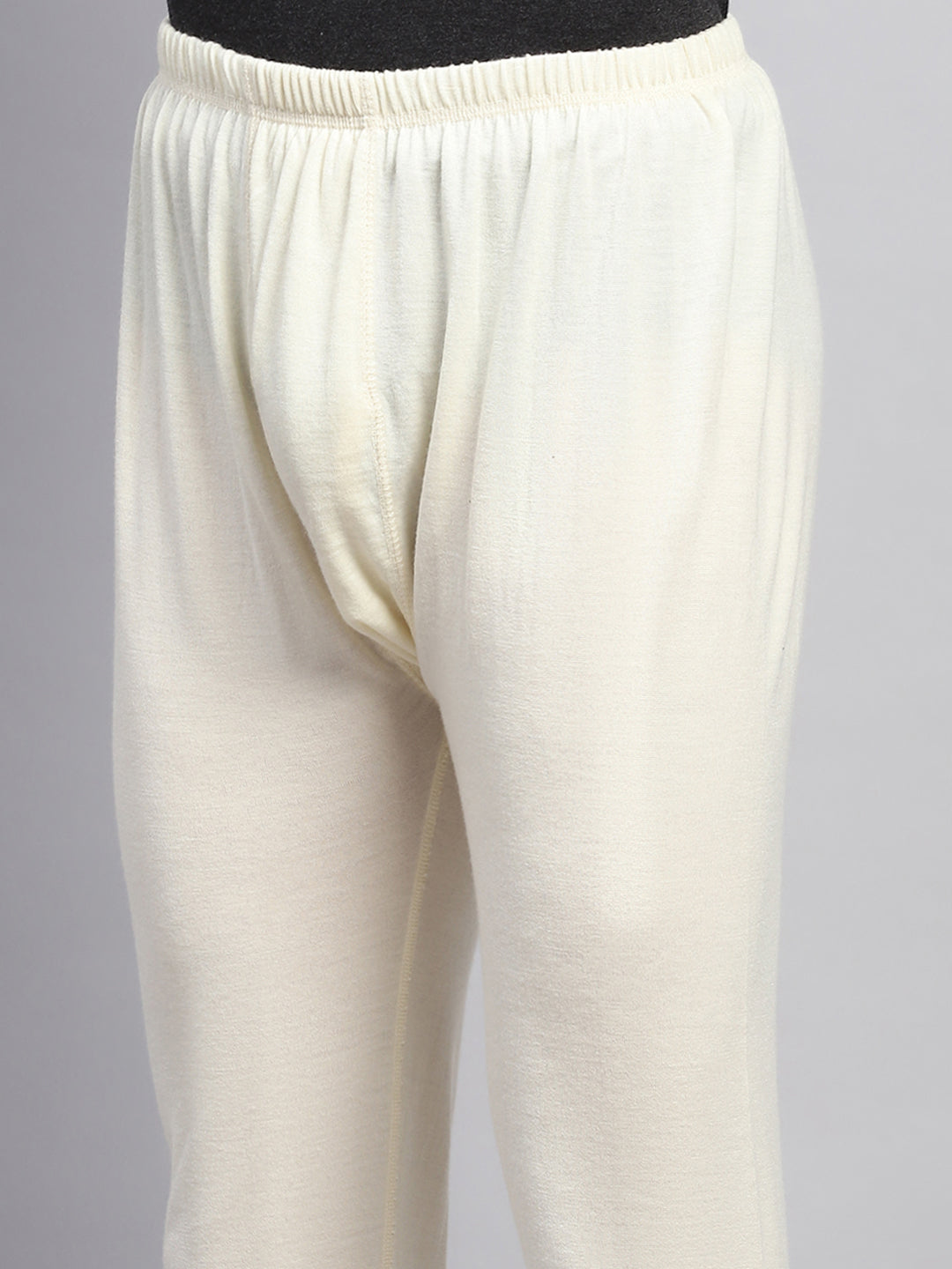 Men Cream Solid Regular Fit Lower