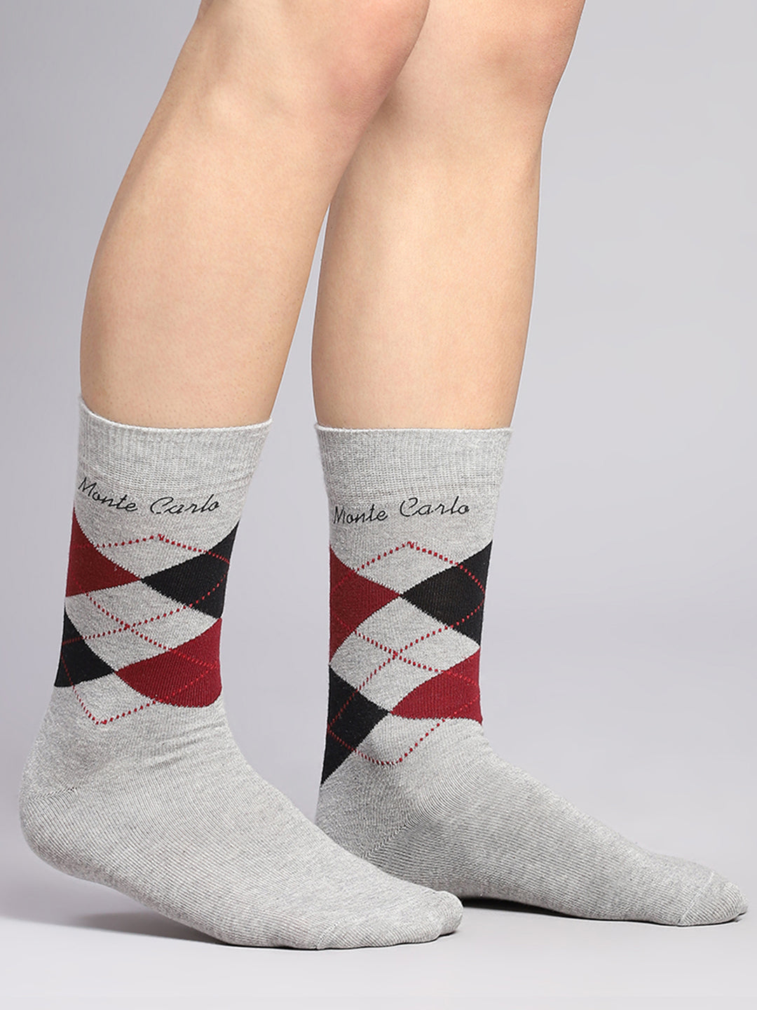 Men Cotton Blend Self Design Calf Length Socks (Pack of 3)
