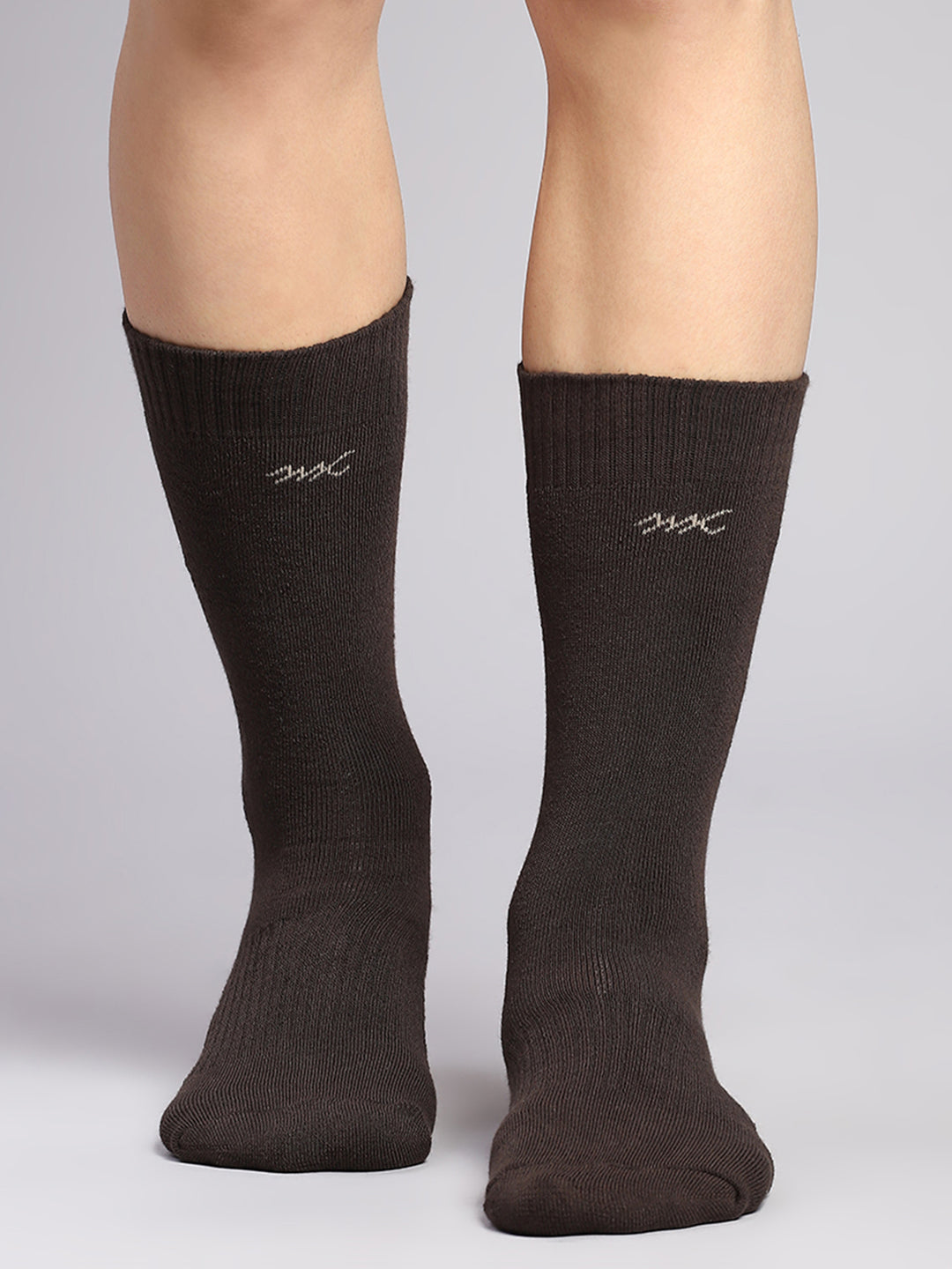 Men Cotton Blend Self Design Calf Length Socks (Pack of 3)