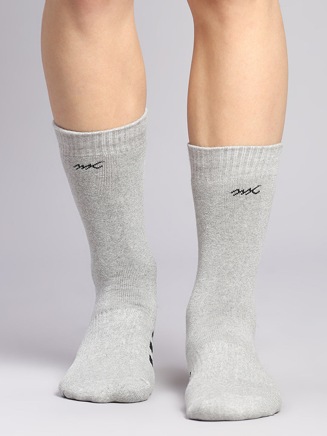 Men Cotton Blend Self Design Calf Length Socks (Pack of 3)