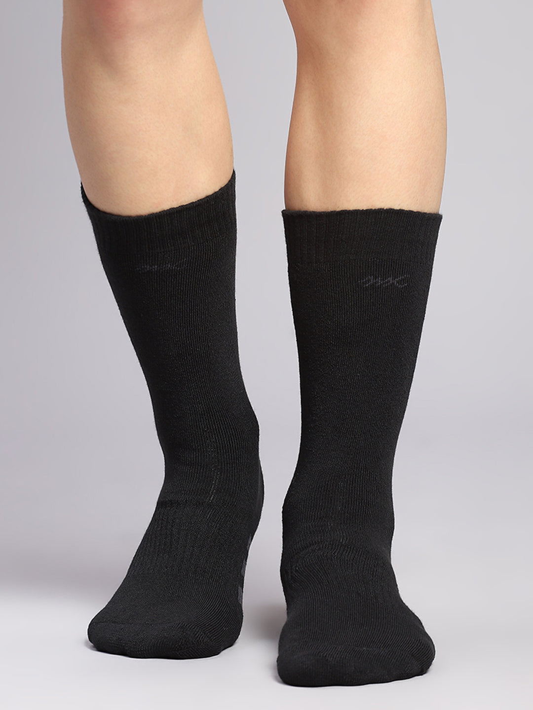 Men Cotton Blend Self Design Calf Length Socks (Pack of 3)