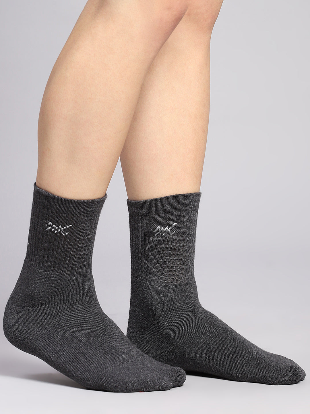 Men Cotton Blend Self Design Crew Length Socks (Pack of 3)