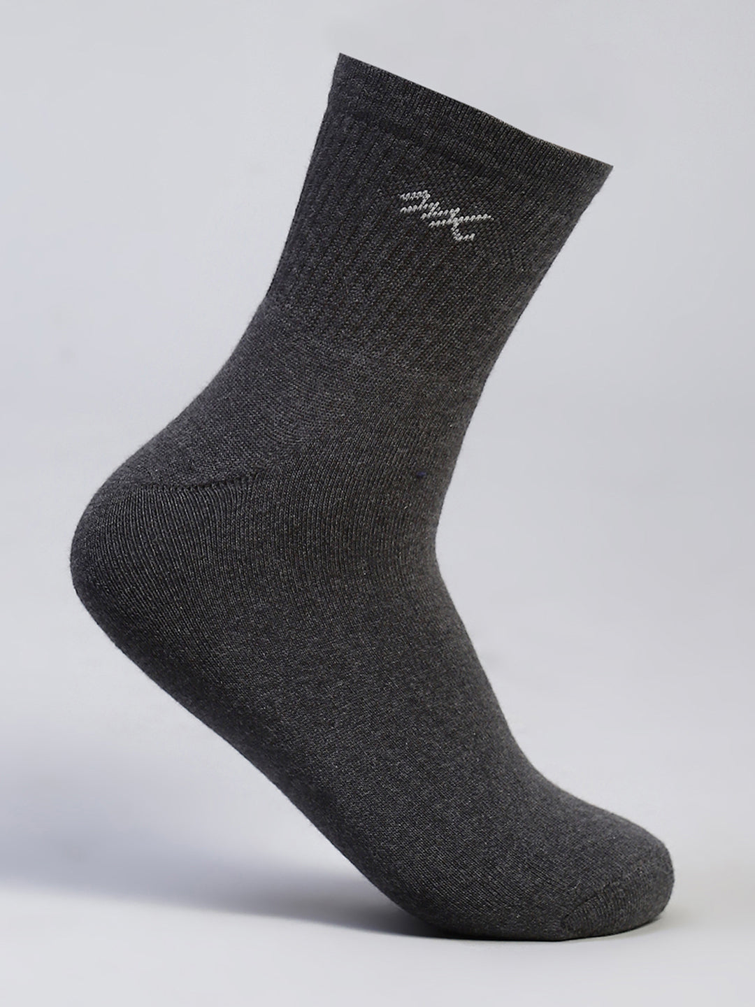 Men Cotton Blend Self Design Crew Length Socks (Pack of 3)