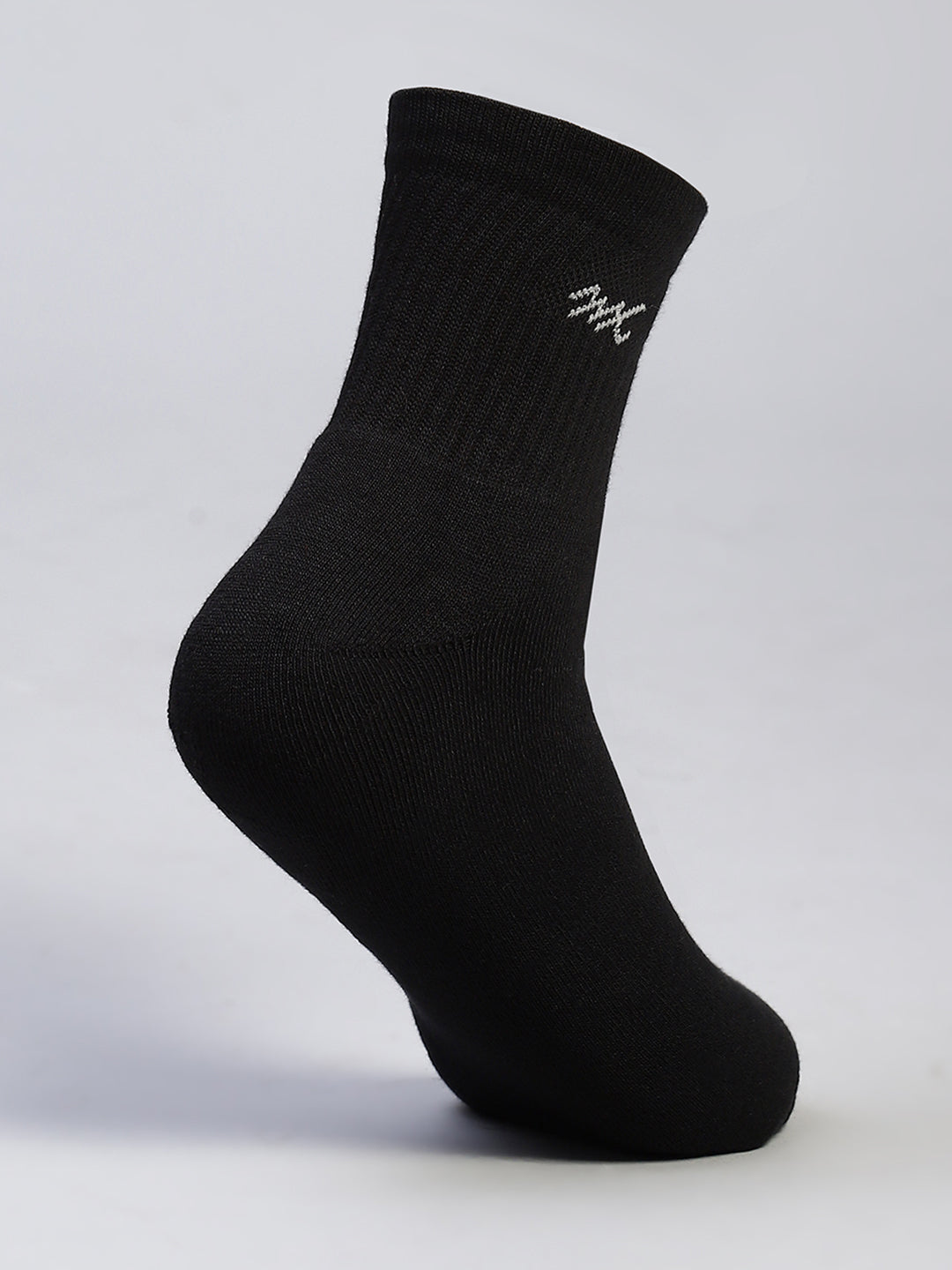 Men Cotton Blend Self Design Crew Length Socks (Pack of 3)