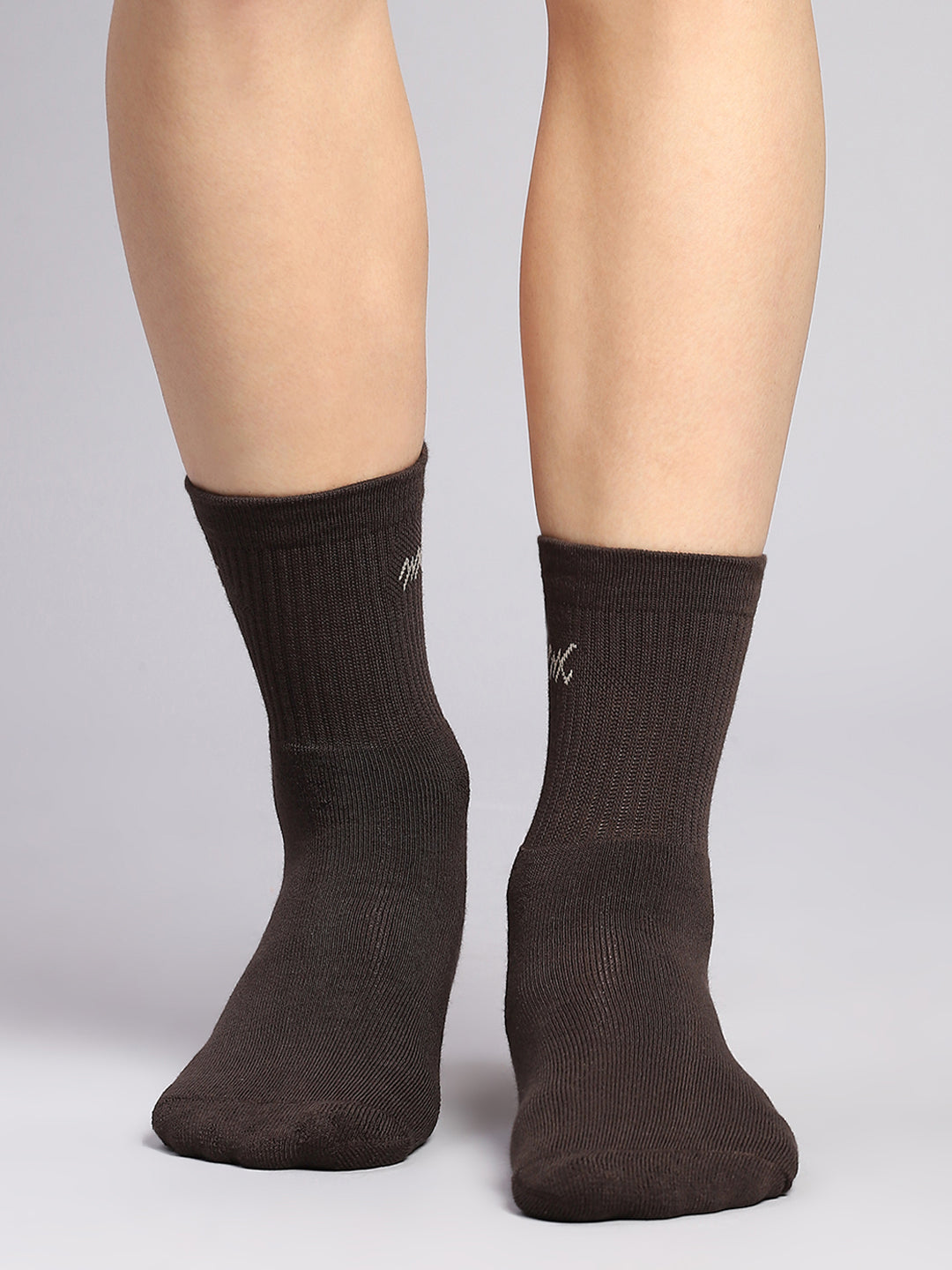 Men Cotton Blend Self Design Crew Length Socks (Pack of 3)