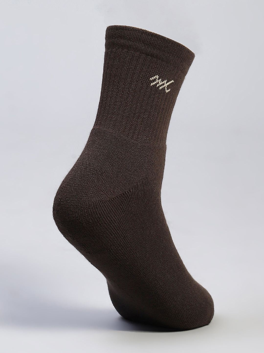Men Cotton Blend Self Design Crew Length Socks (Pack of 3)