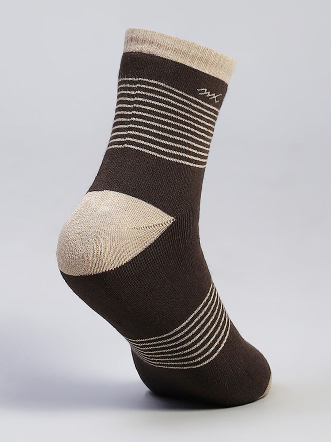 Men Cotton Blend Self Design Crew Length Socks (Pack of 3)
