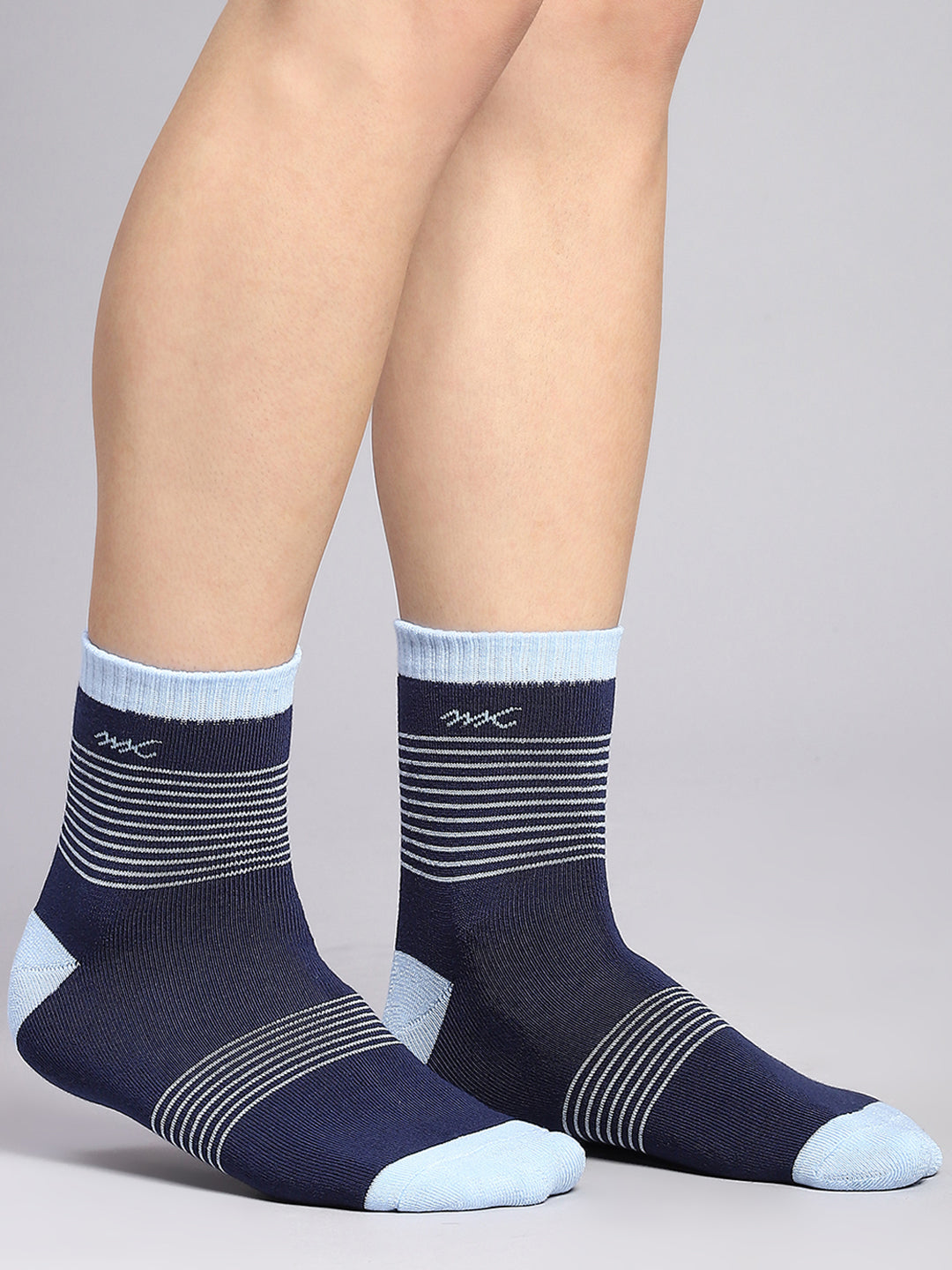 Men Cotton Blend Self Design Crew Length Socks (Pack of 3)