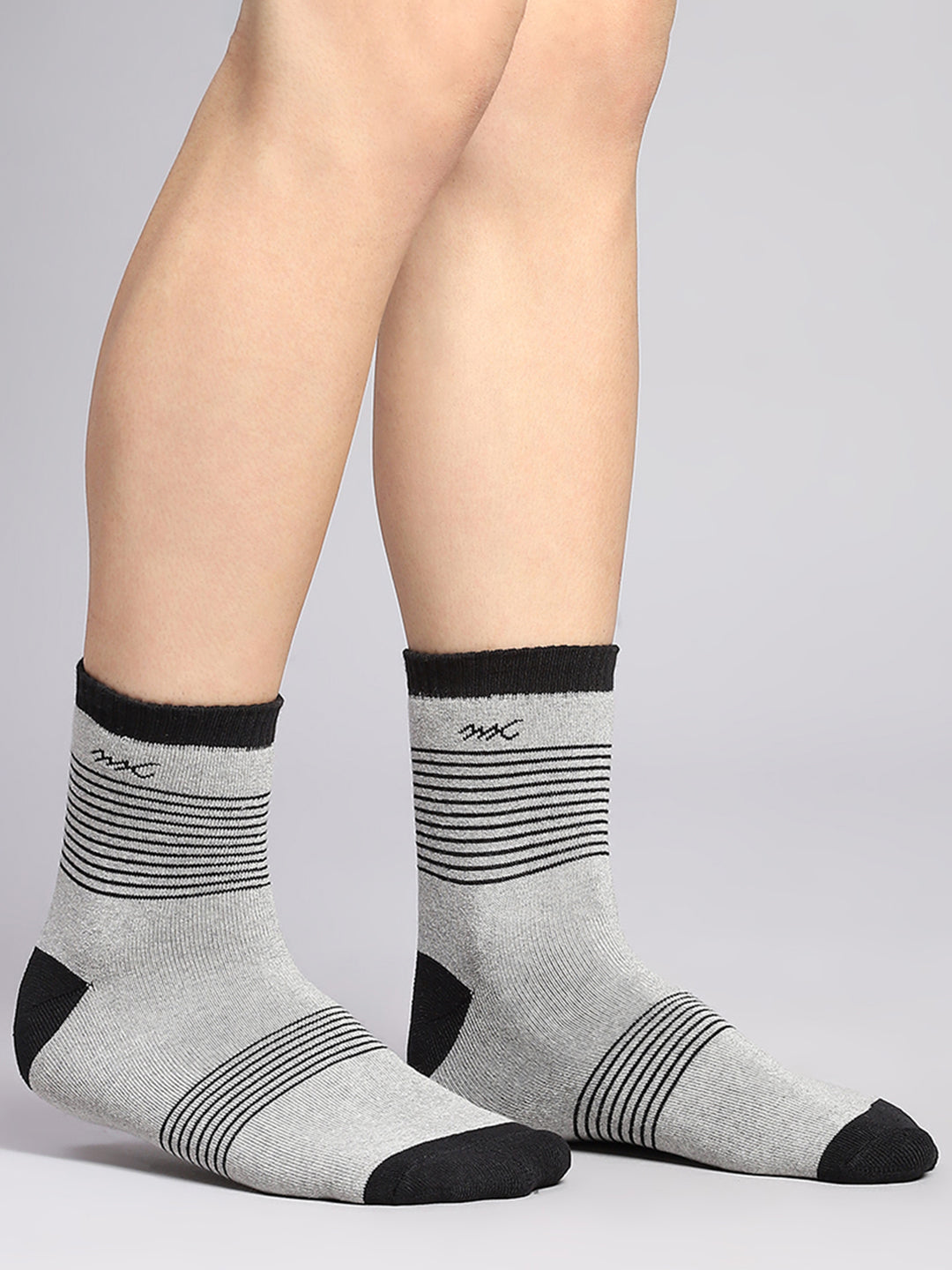 Men Cotton Blend Self Design Crew Length Socks (Pack of 3)