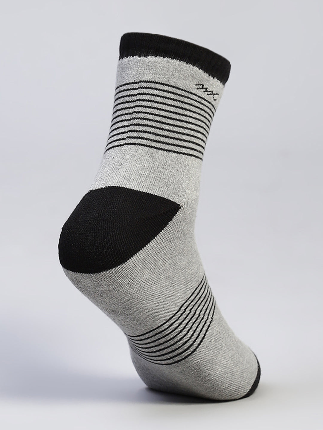Men Cotton Blend Self Design Crew Length Socks (Pack of 3)