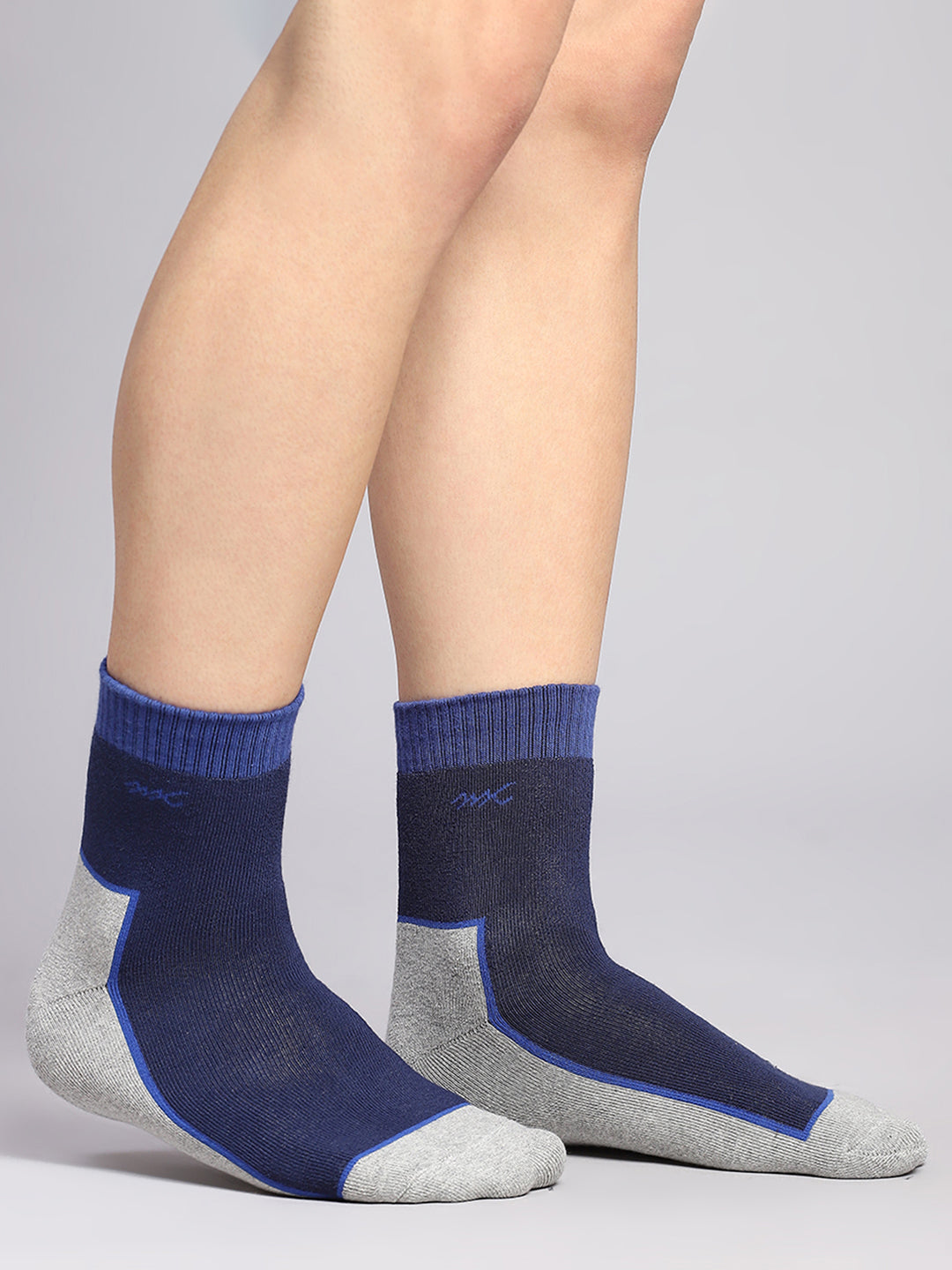 Men Cotton Blend Self Design Crew Length Socks (Pack of 3)