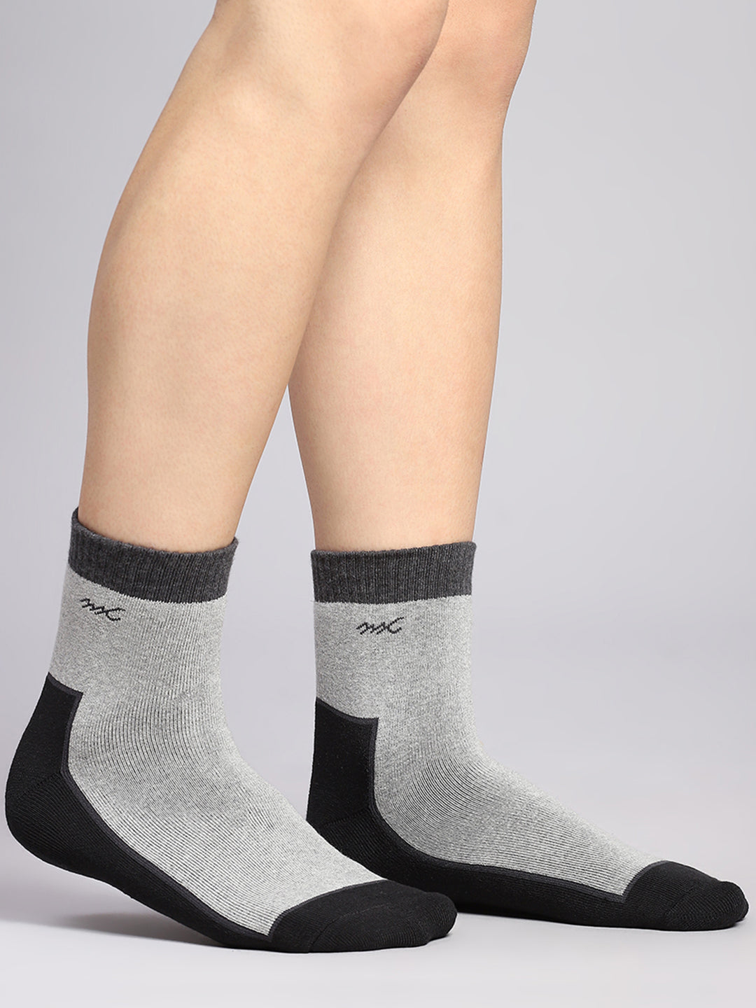 Men Cotton Blend Self Design Crew Length Socks (Pack of 3)