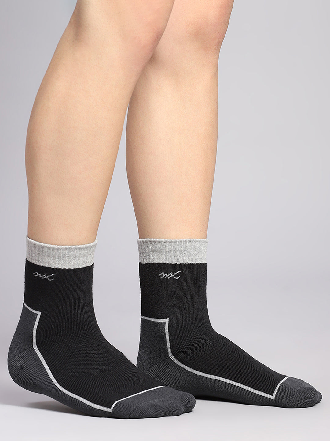 Men Cotton Blend Self Design Crew Length Socks (Pack of 3)