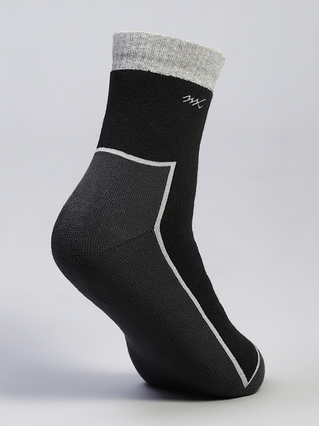 Men Cotton Blend Self Design Crew Length Socks (Pack of 3)