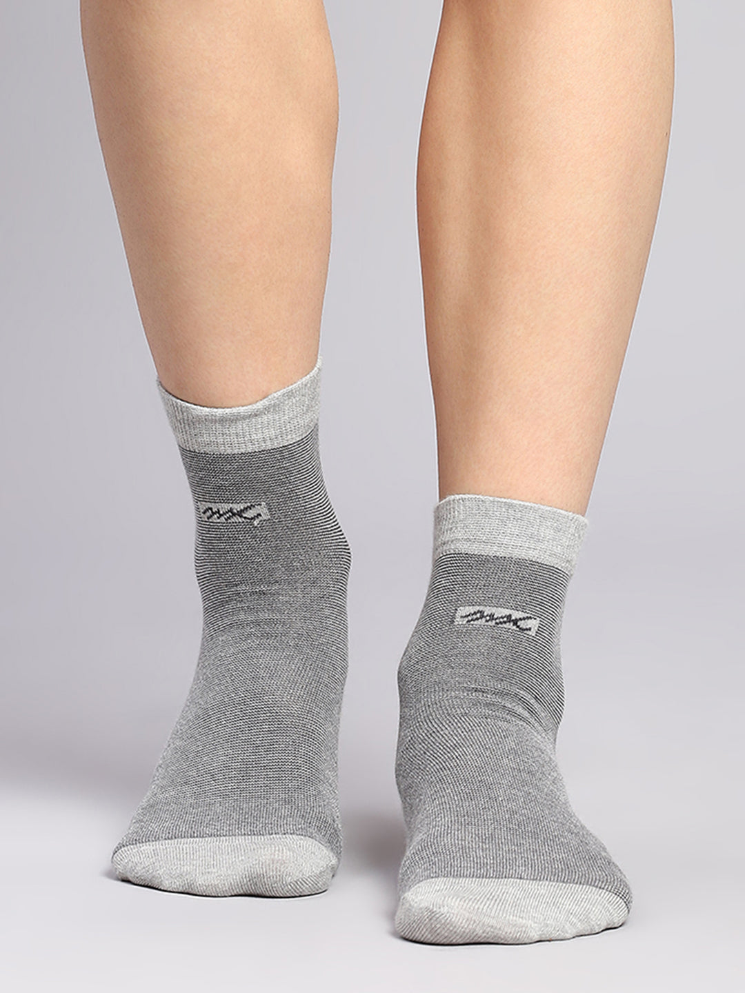 Men Cotton Blend Self Design Crew Length Socks (Pack of 3)