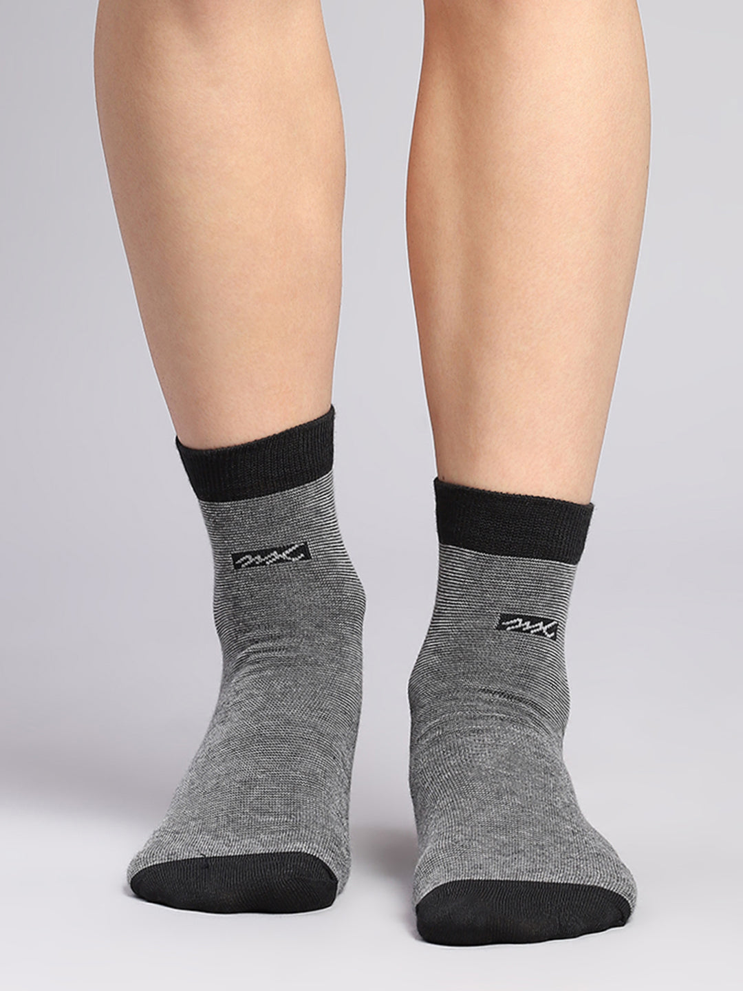 Men Cotton Blend Self Design Crew Length Socks (Pack of 3)
