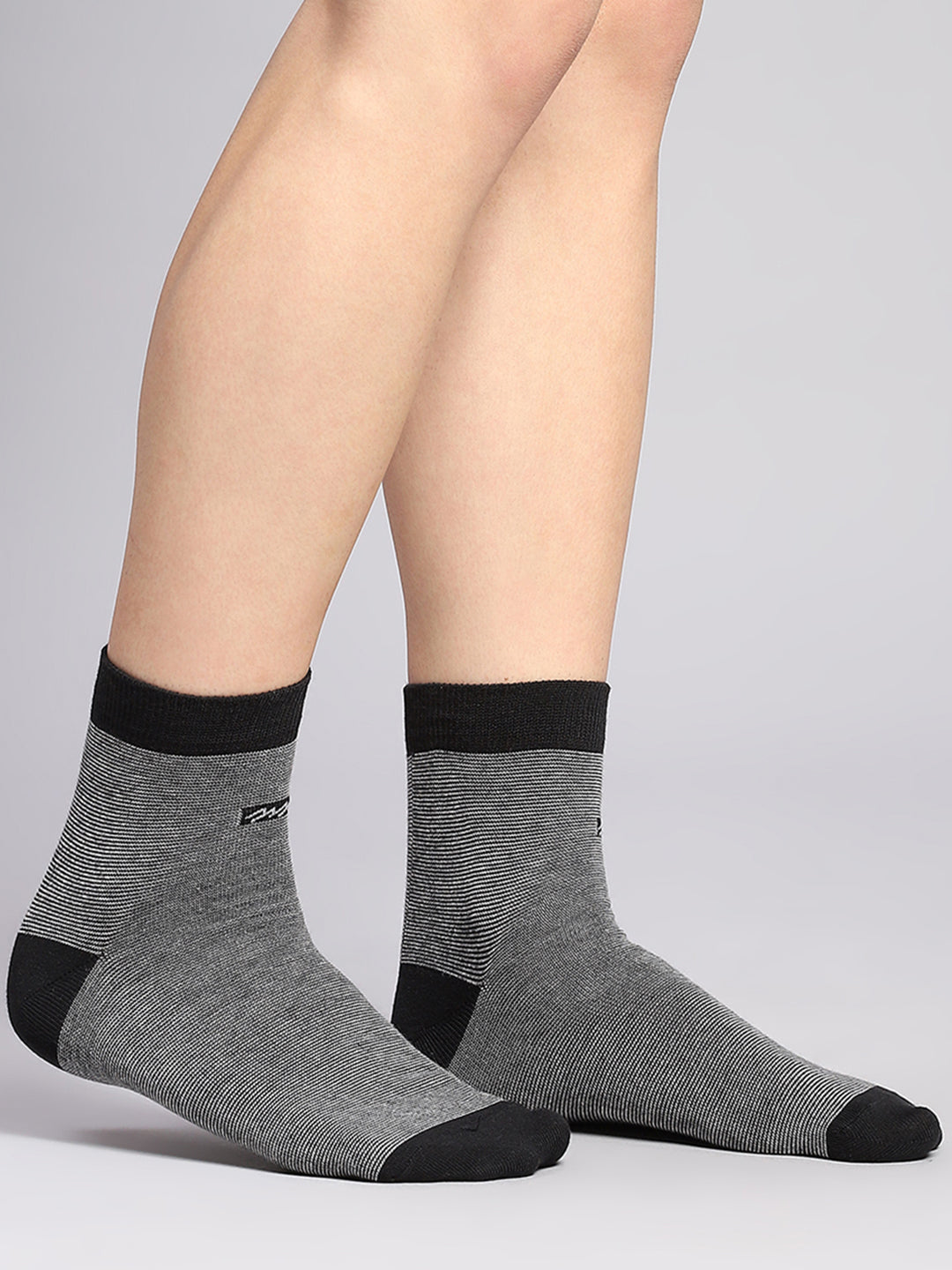 Men Cotton Blend Self Design Crew Length Socks (Pack of 3)