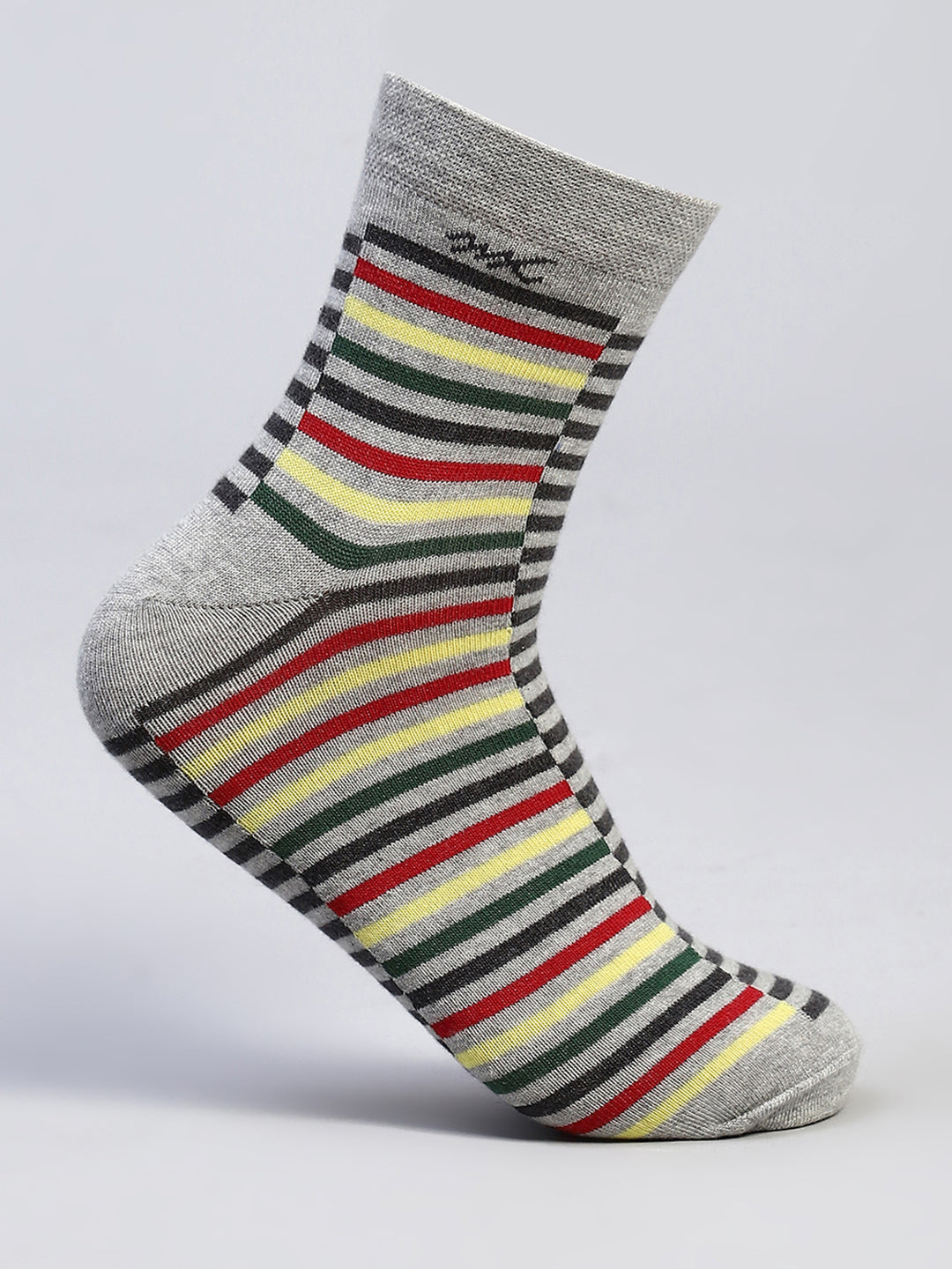 Men Cotton Blend Self Design Crew Length Socks (Pack of 3)