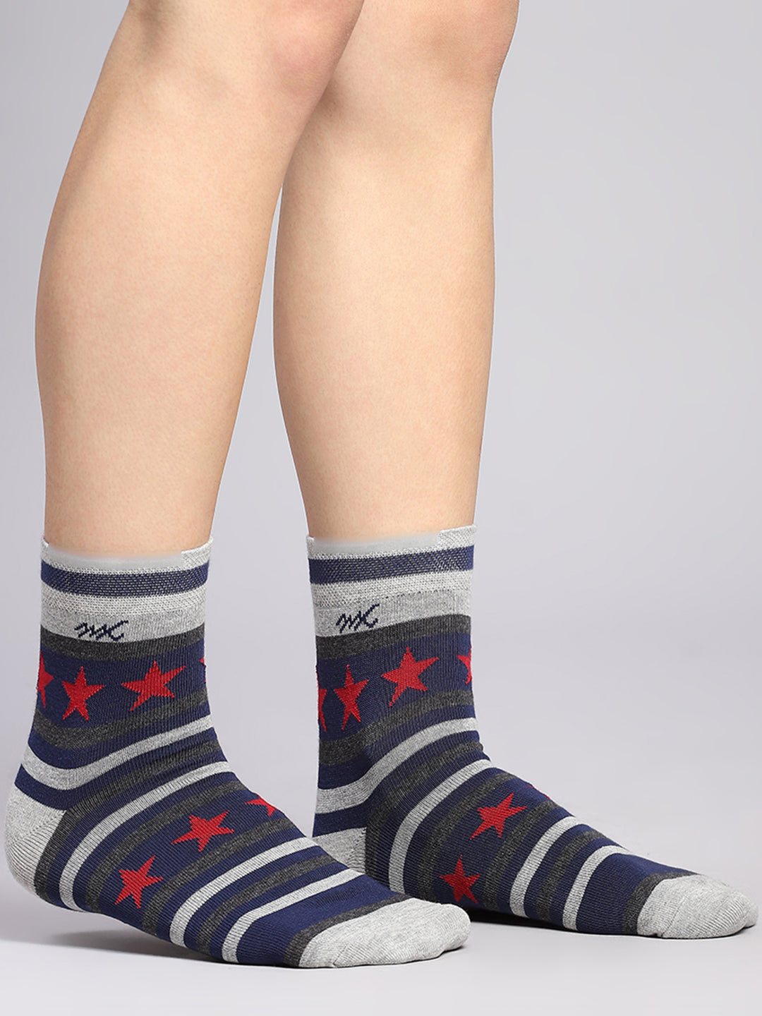 Men Cotton Blend Self Design Crew Length Socks (Pack of 3)