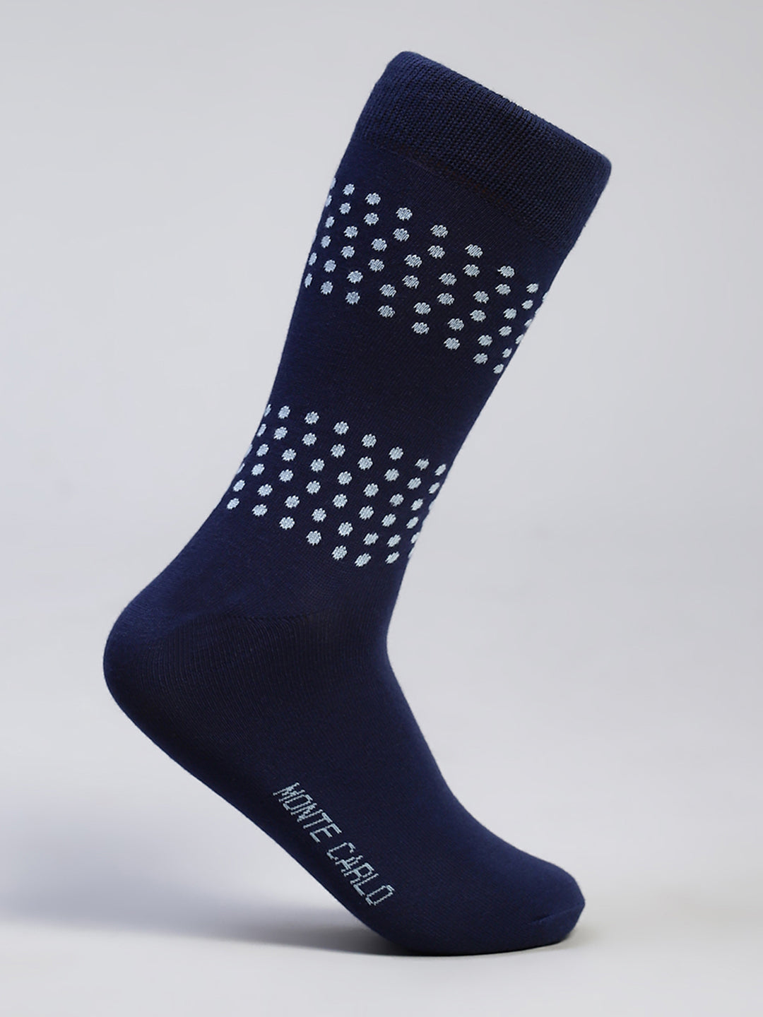 Men Cotton Blend Self Design Calf Length Socks (Pack of 3)