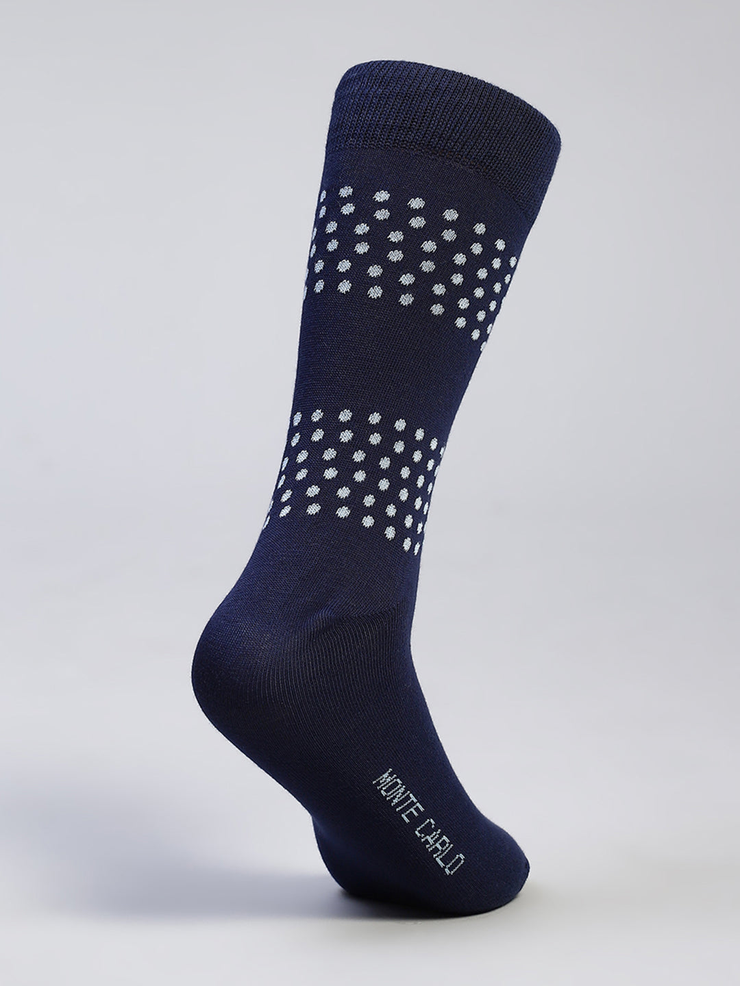 Men Cotton Blend Self Design Calf Length Socks (Pack of 3)