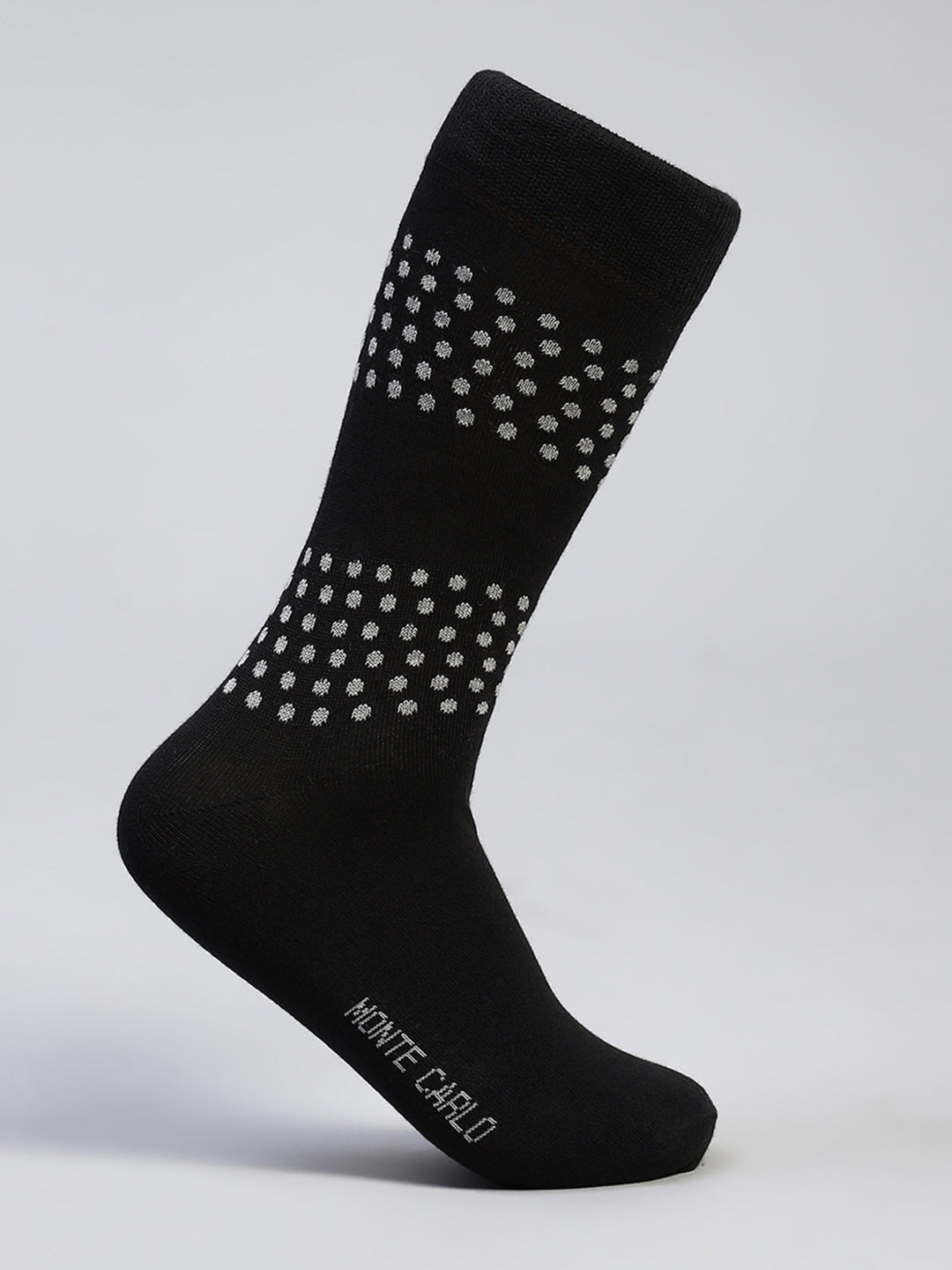 Men Cotton Blend Self Design Calf Length Socks (Pack of 3)