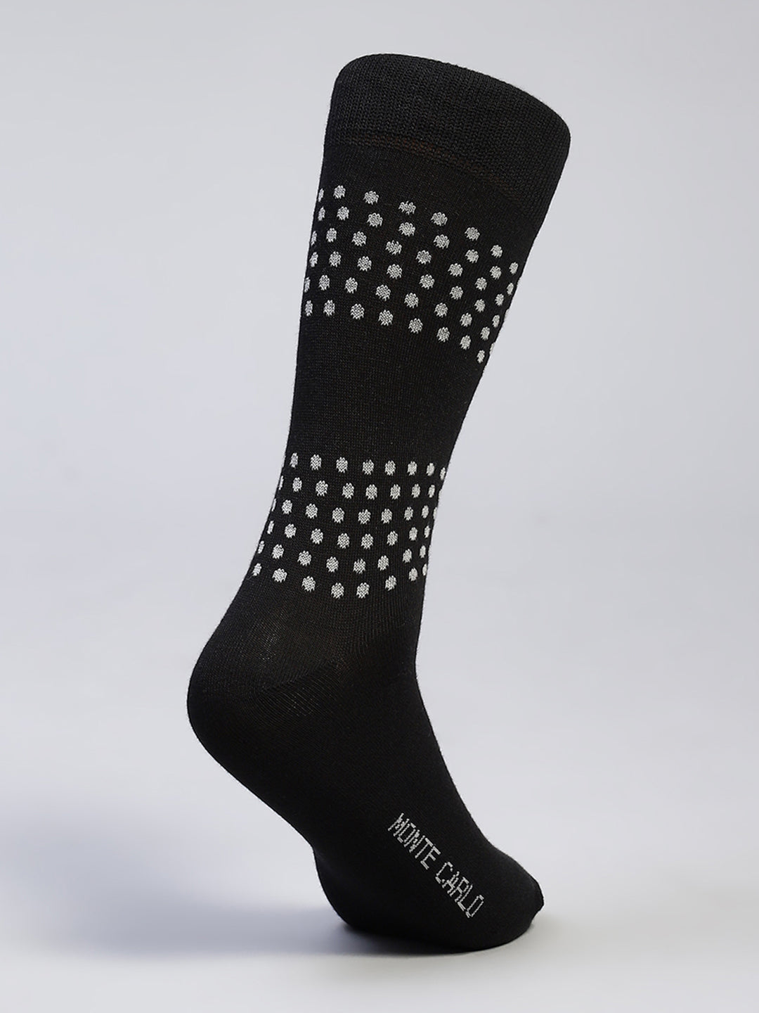 Men Cotton Blend Self Design Calf Length Socks (Pack of 3)